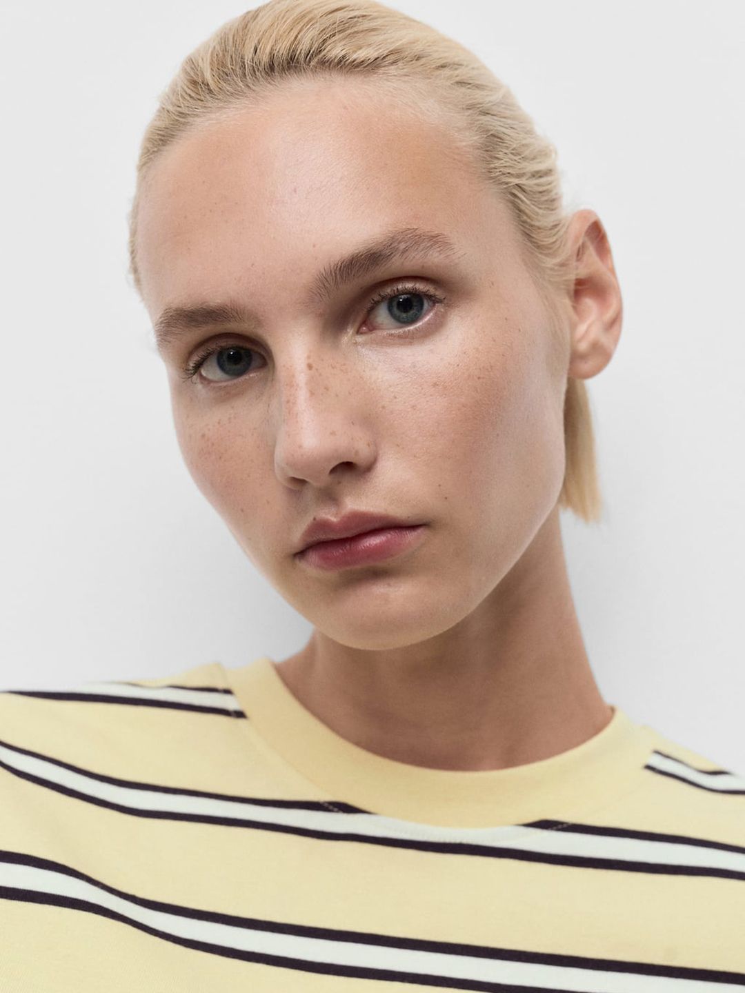 Horizontally Striped Pure Cotton T-shirt