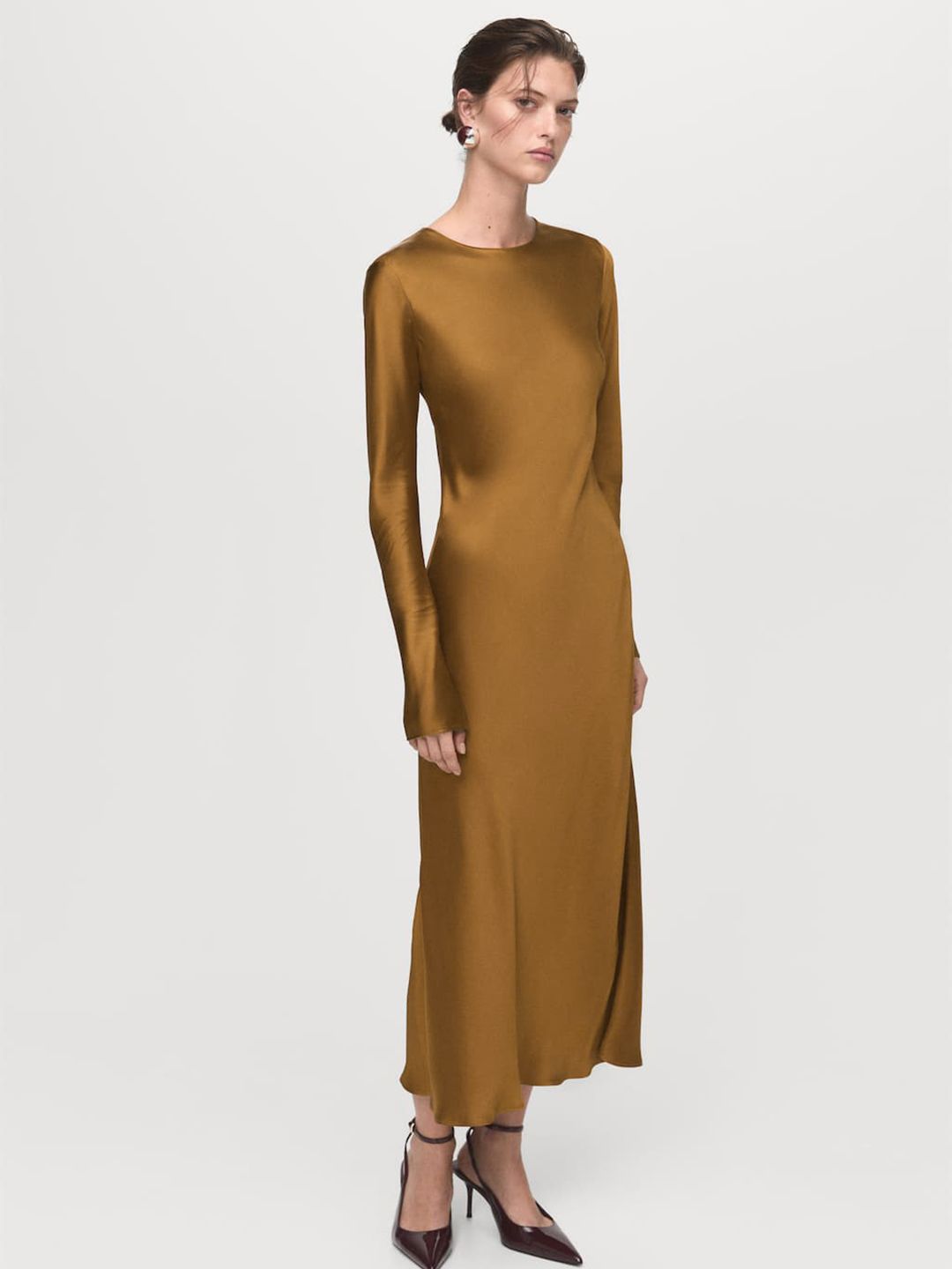 Satin A-Line Maxi Dress