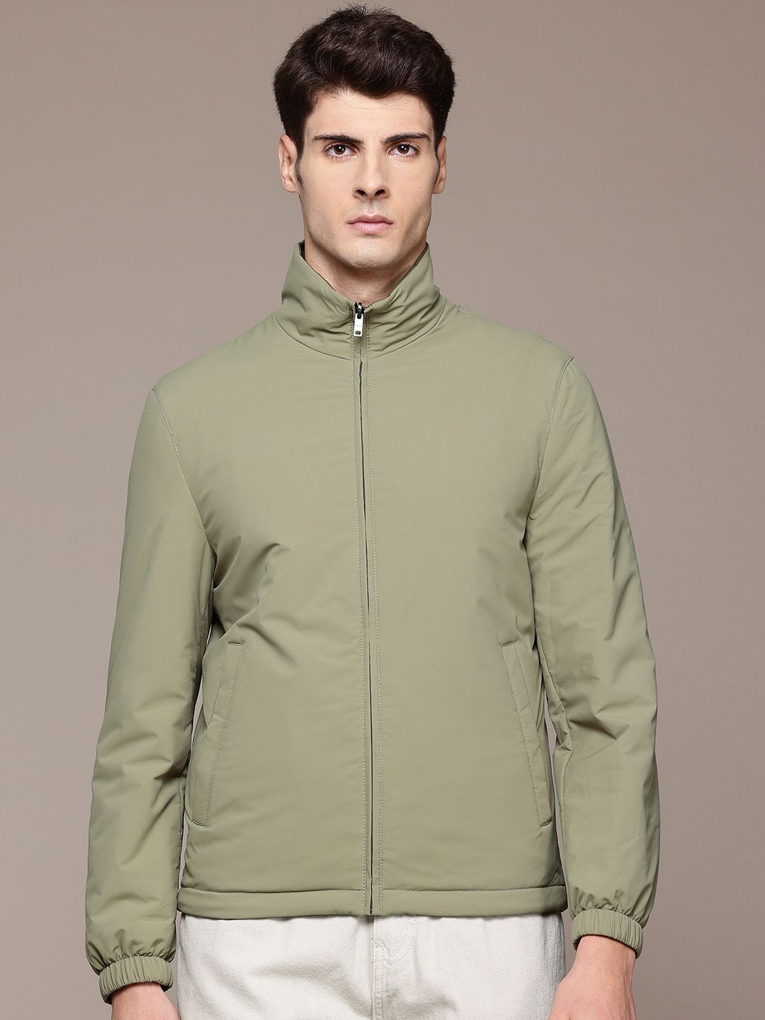 MANGO MAN Mock Collar Reversible Padded Jacket