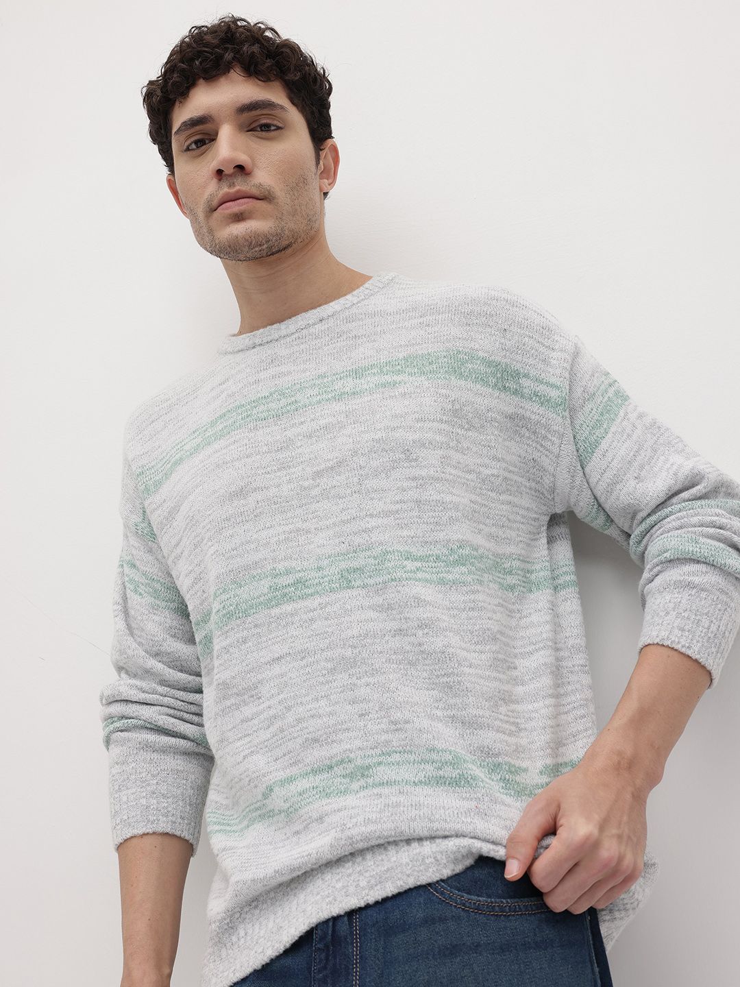 The Roadster Life Co. Self Striped Pullover