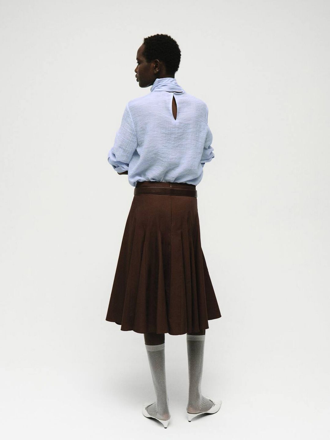 Textured Blouse With Foulard