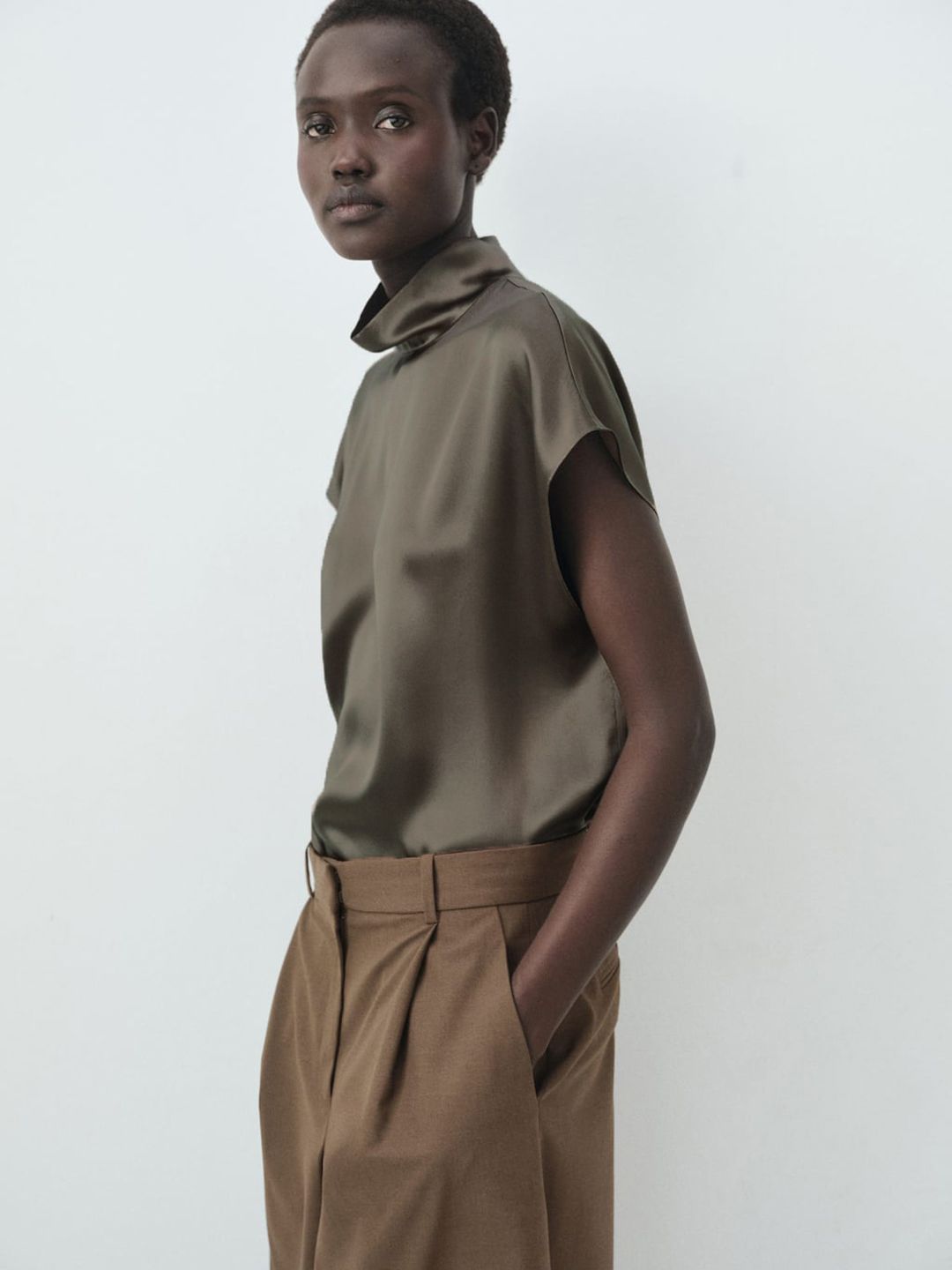 Extended Sleeves Pure Silk Top