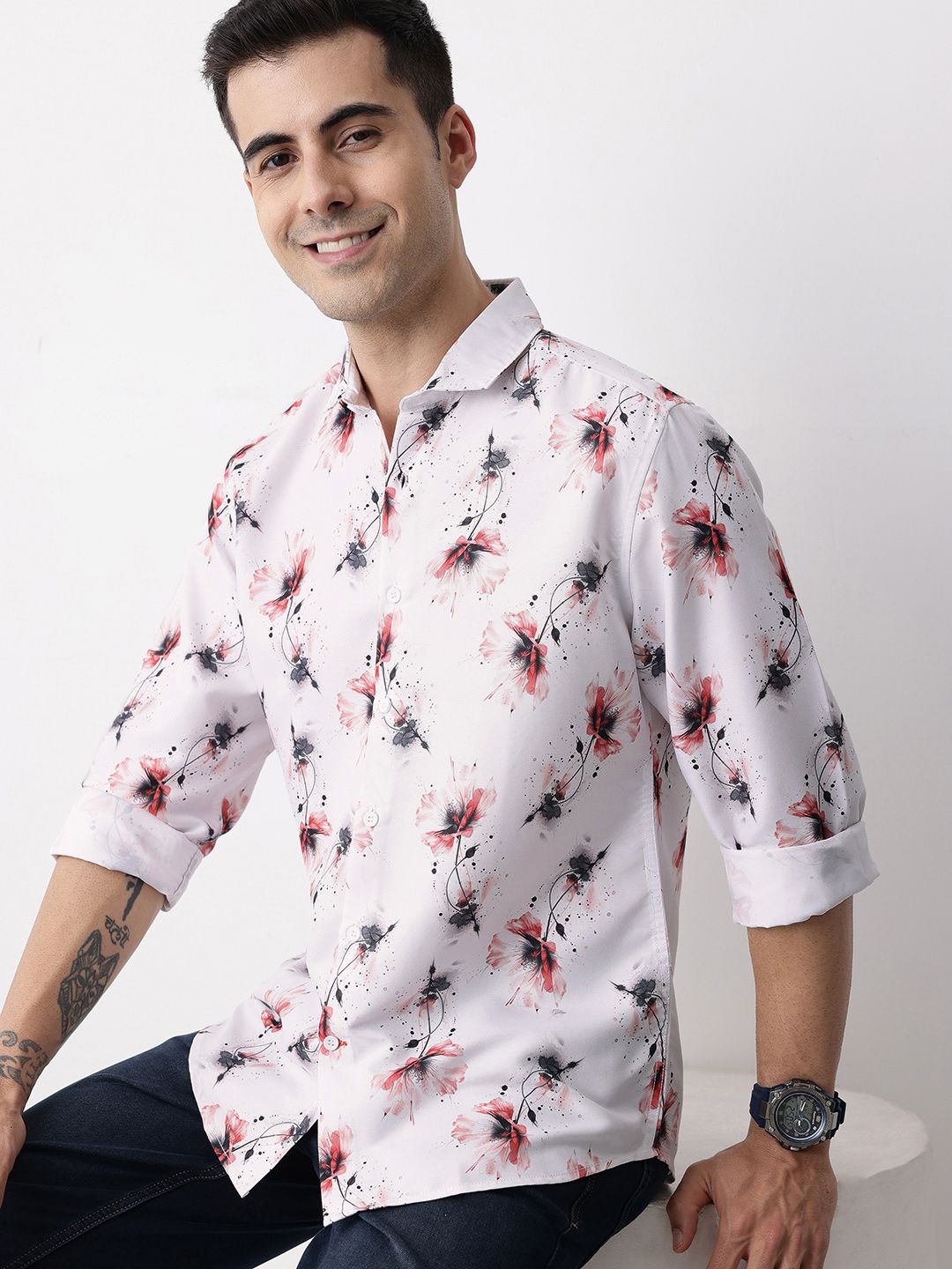 Mast & Harbour Floral Printed Casual Shirt