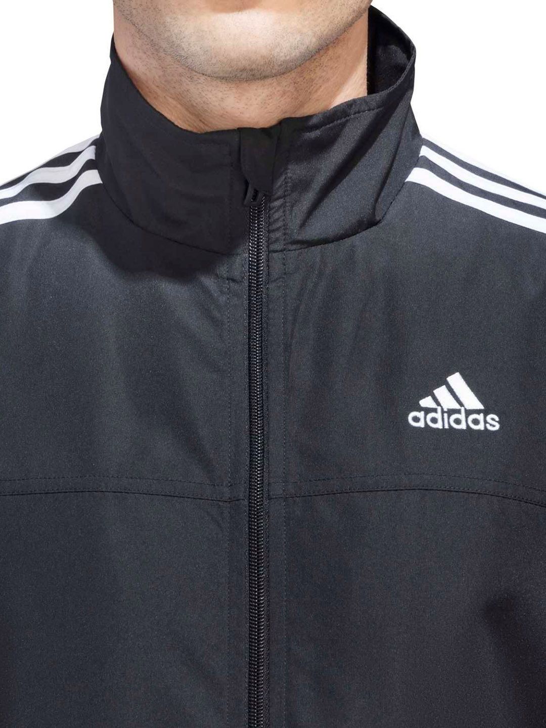 Buy ADIDAS Striped Mock Collar Mid-Rise Zipper Tracksuit
