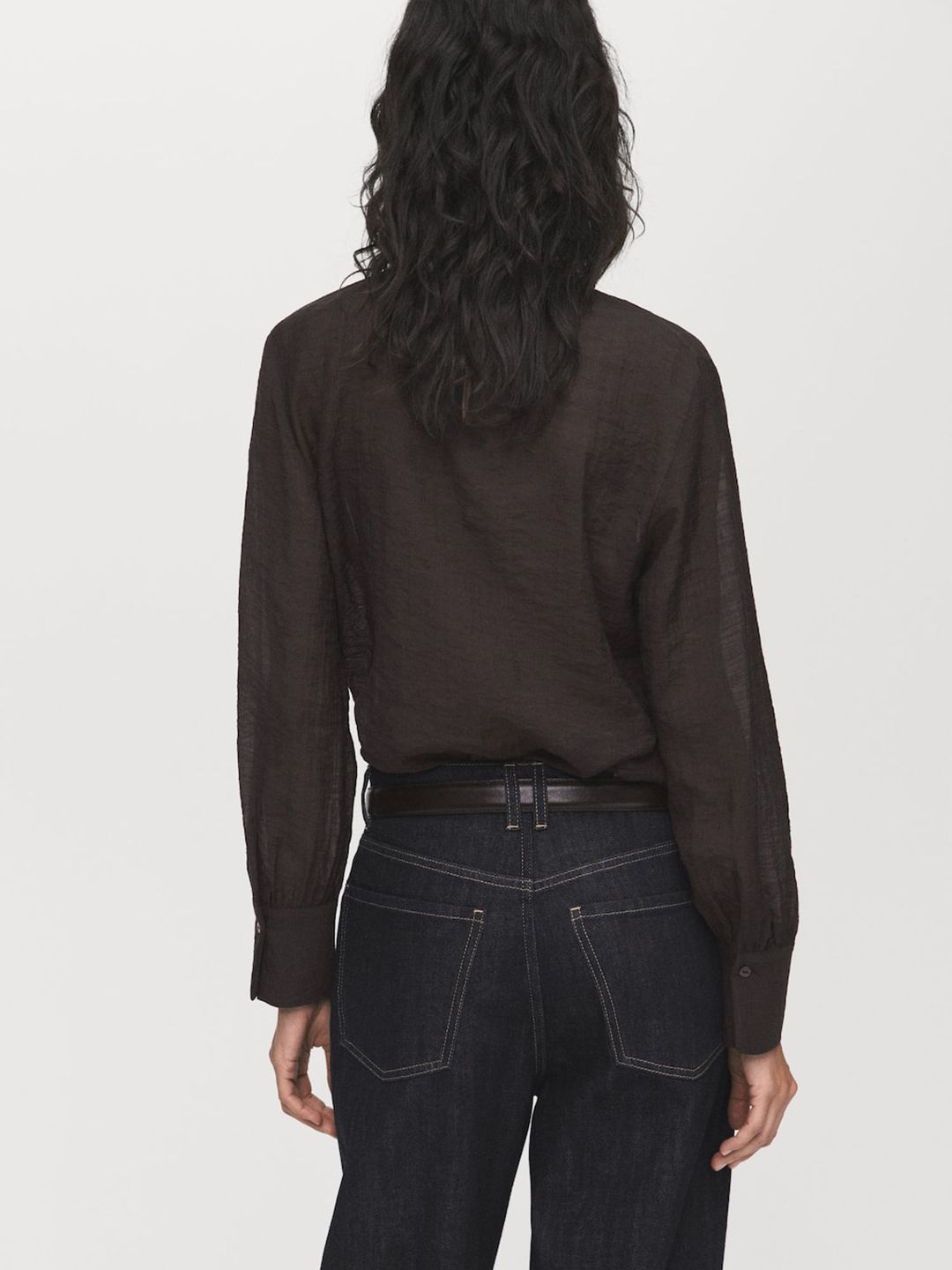 Tie-Up Neck Shirt Style Top