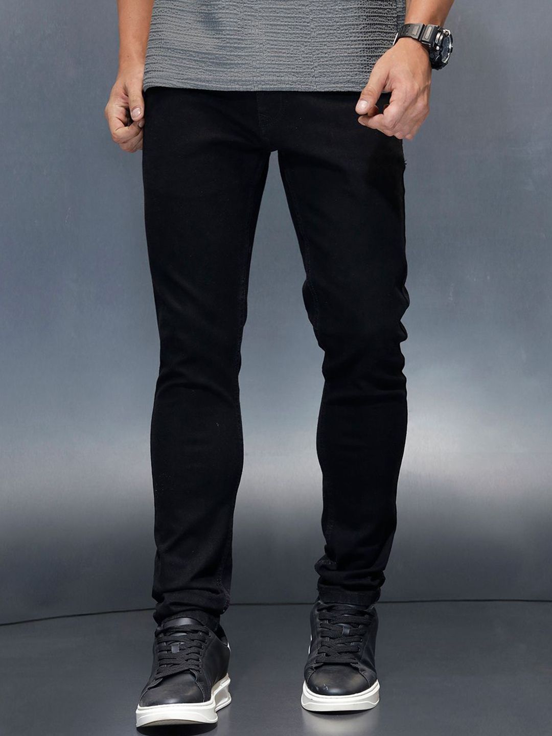 WROGN Men Slim Fit Mid-Rise Stretchable Jeans