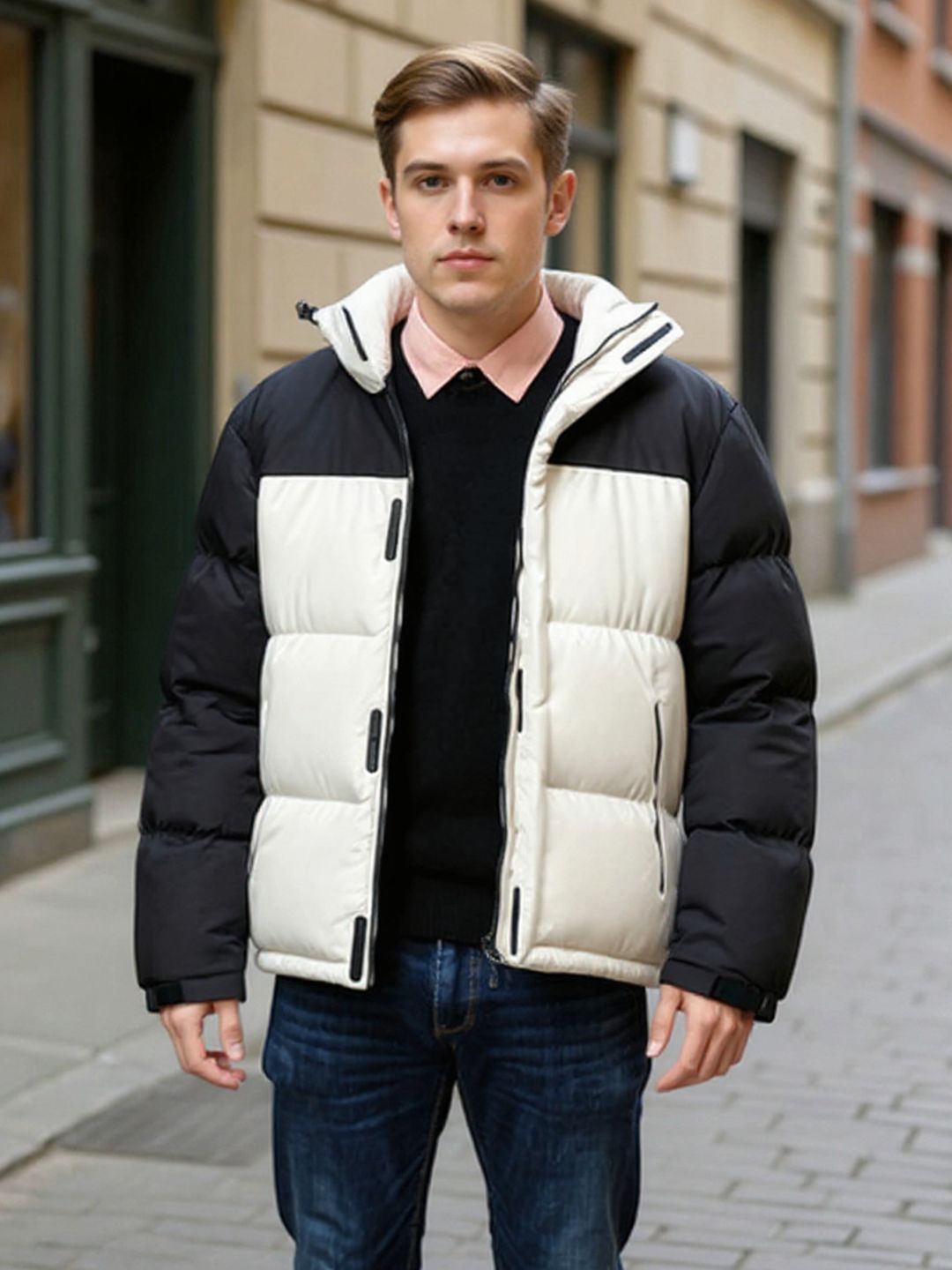 Mast & Harbour Colourblocked Puffer Jacket