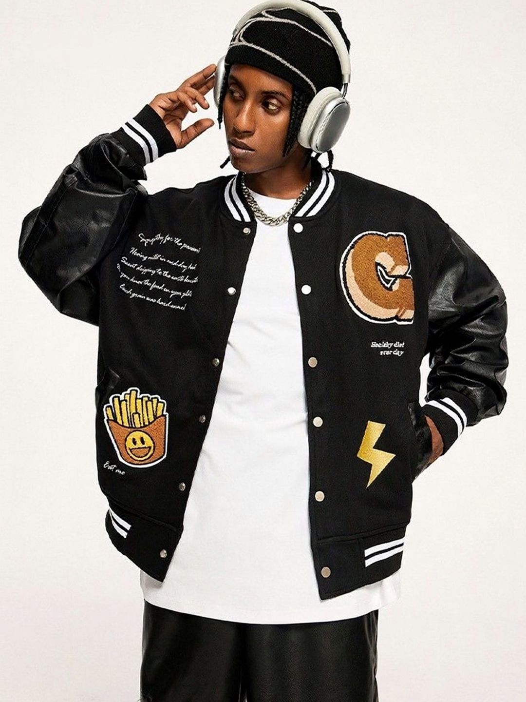 HERE&NOW Men Open Front Long Sleeves Printed Jacket