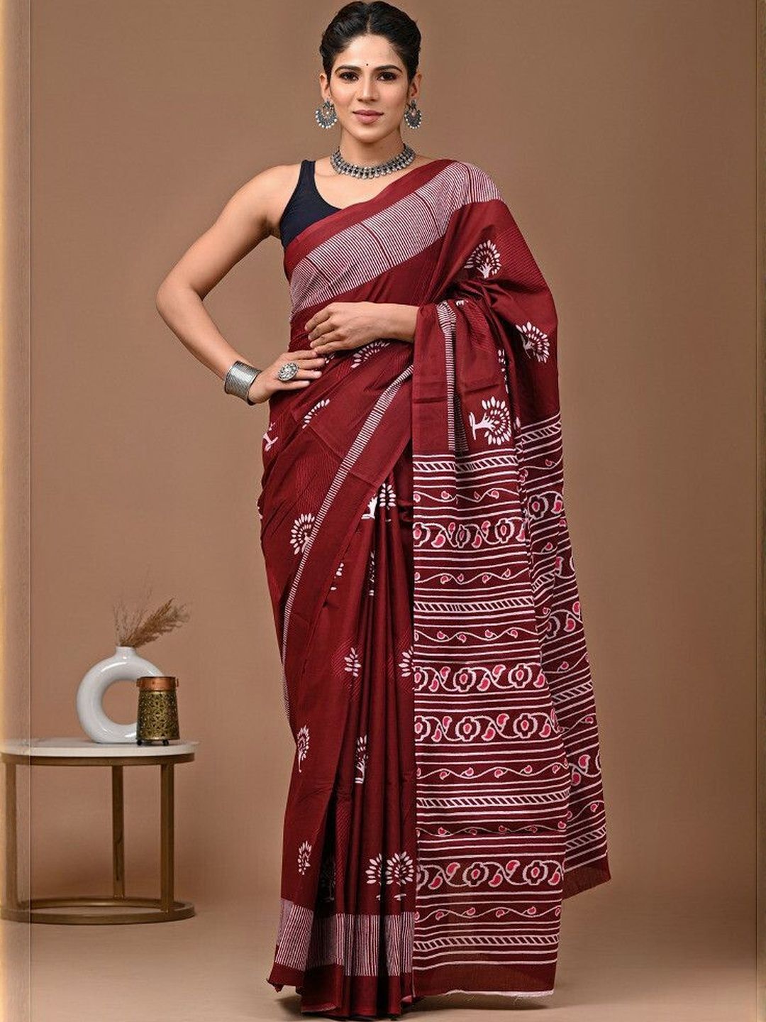 Moda Rapido Ethnic Motifs Pure Cotton Handloom Saree