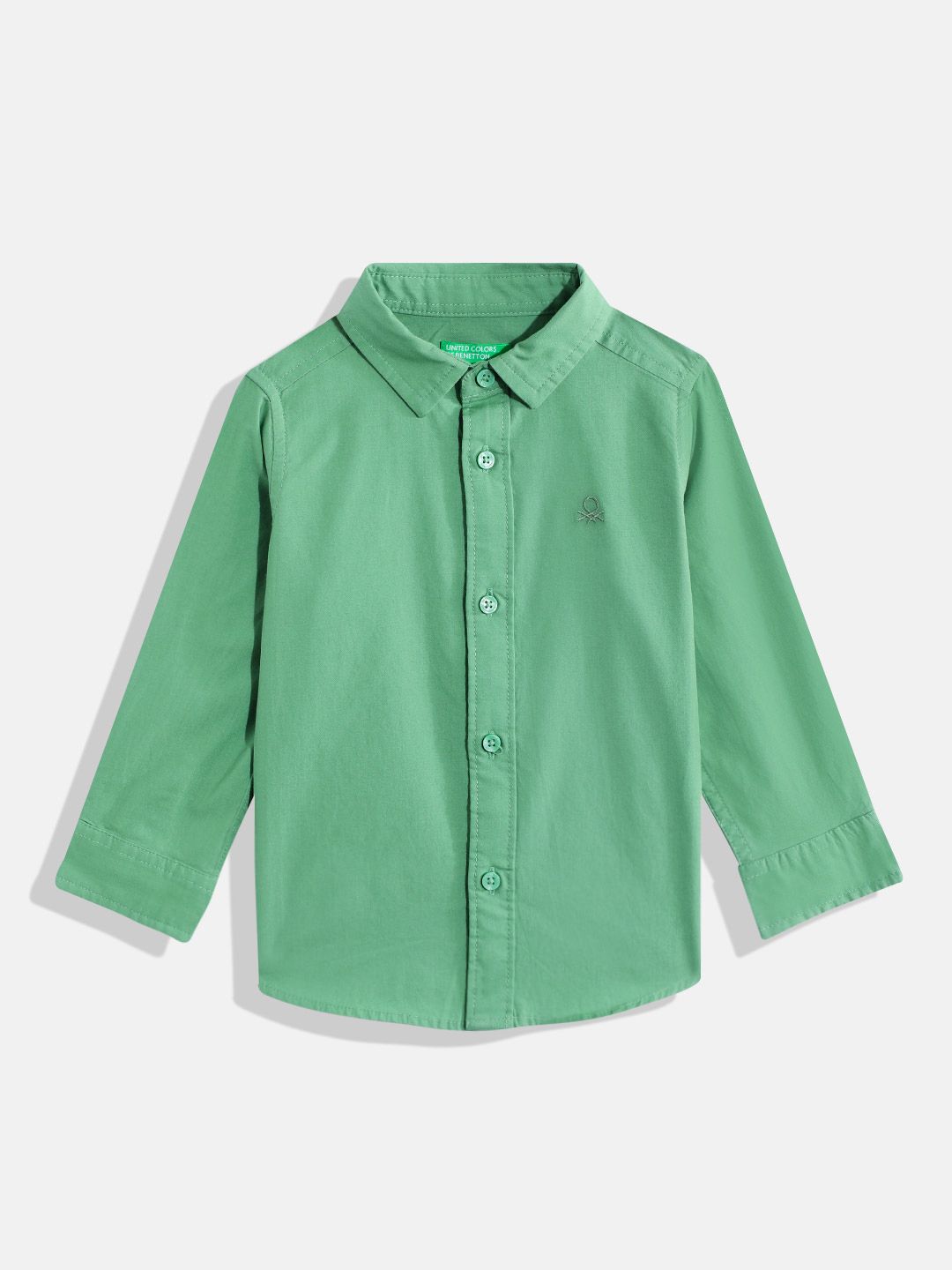 United Colors of Benetton Spread Collar Pure Cotton Casual Shirt