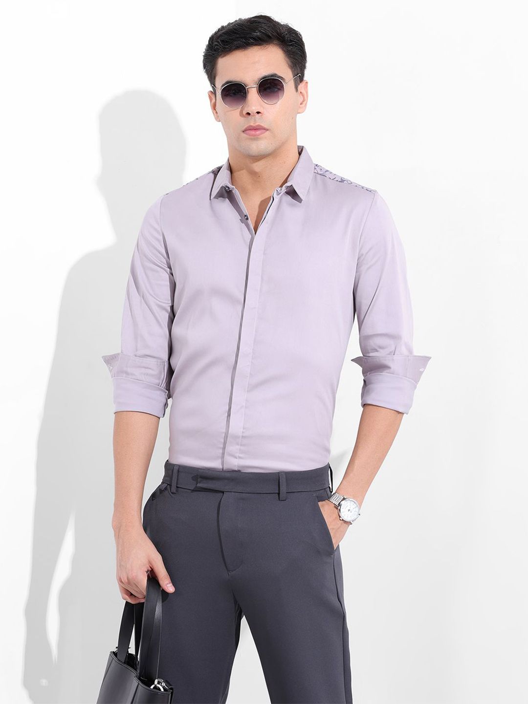 The Indian Garage Co Men Slim Fit Ethnic Motifs Printed Spread Collar Formal Shirt