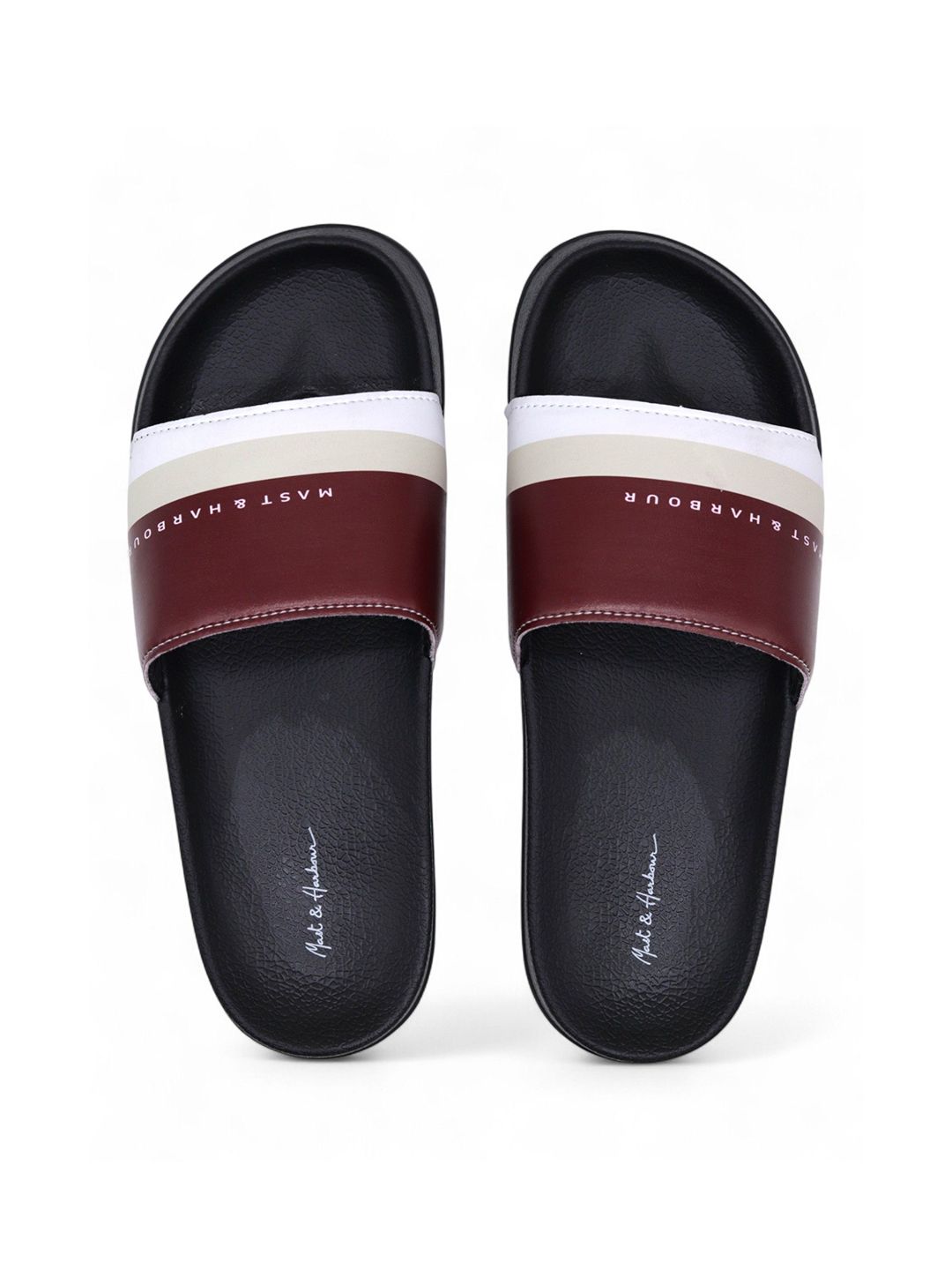 Mast & Harbour Striped Comfortable Sliders
