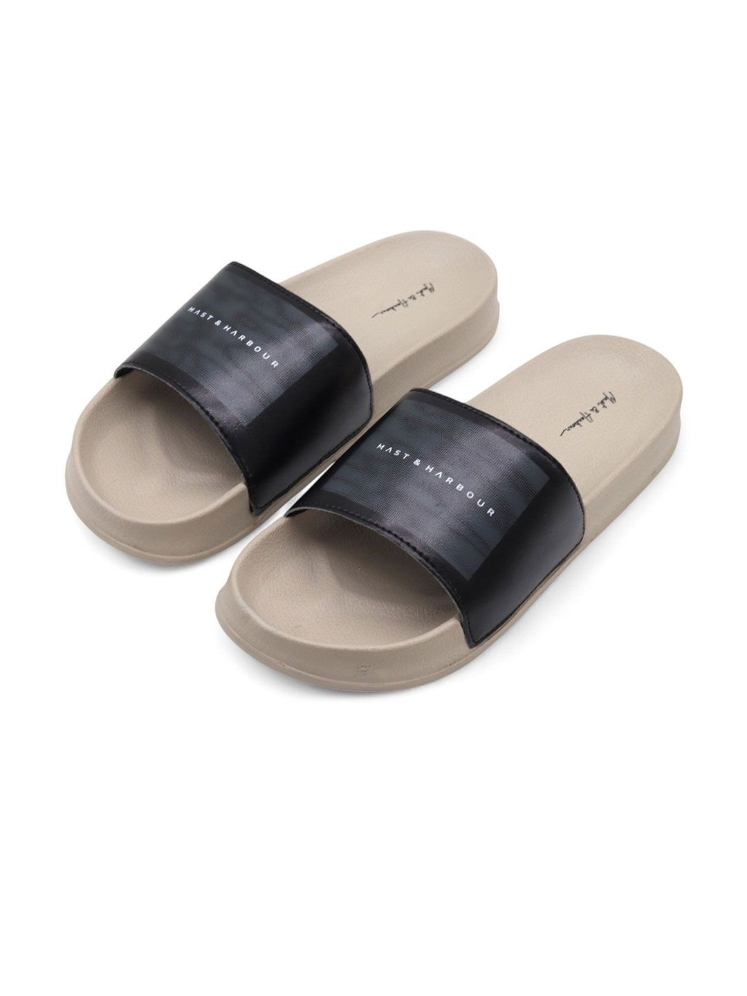 Mast & Harbour Typography Printed Comfortable Sliders