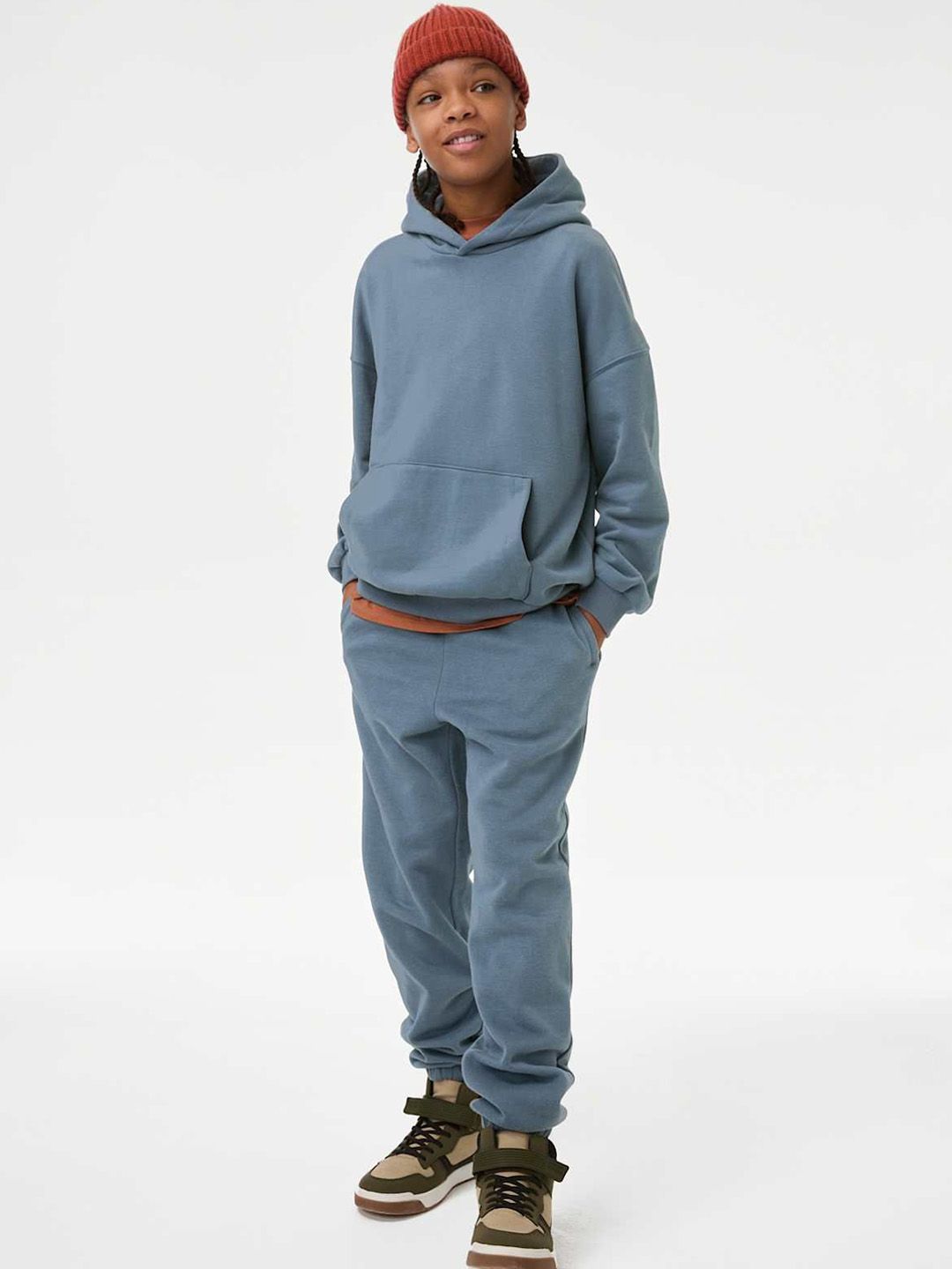 Marks & Spencer Kids Relaxed Fit Joggers Cotton Track Pants