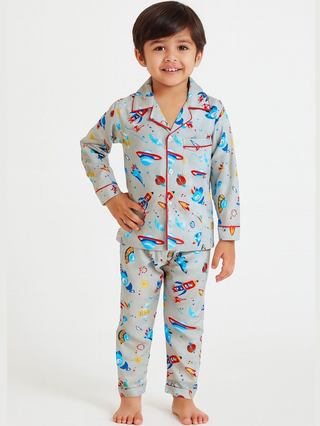 Thelittlebunny Unisex Kids Printed Night suit