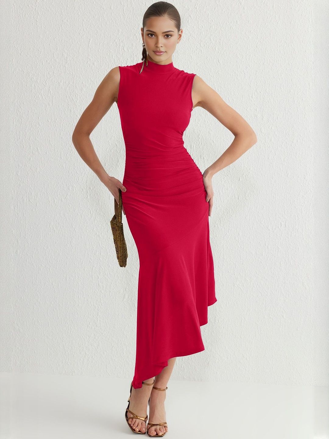 Trendyol Women Sleeveless Bodycon Midi Dress
