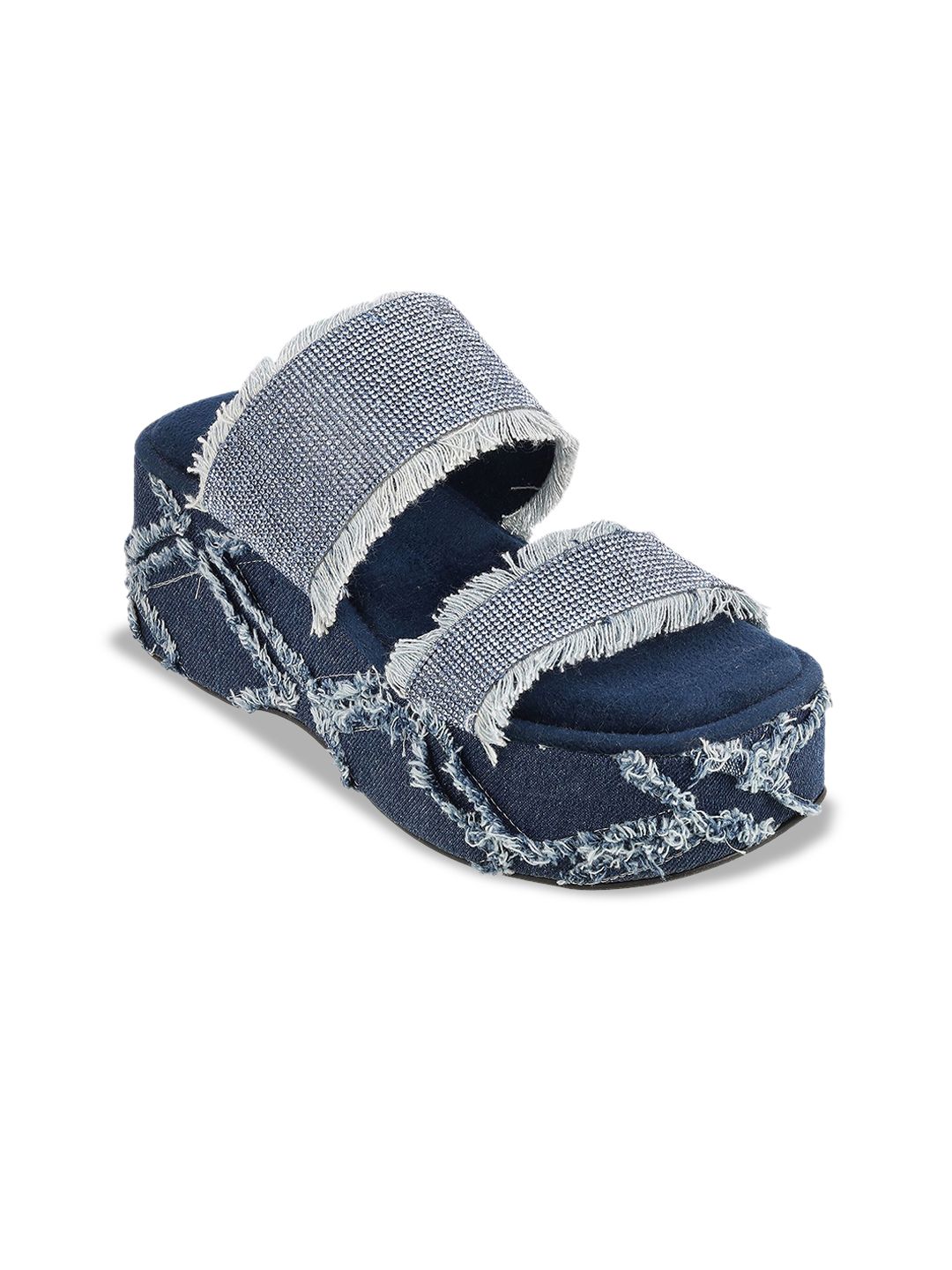 Catwalk Catwalk Women Cross Strap Textured Wedge Heels