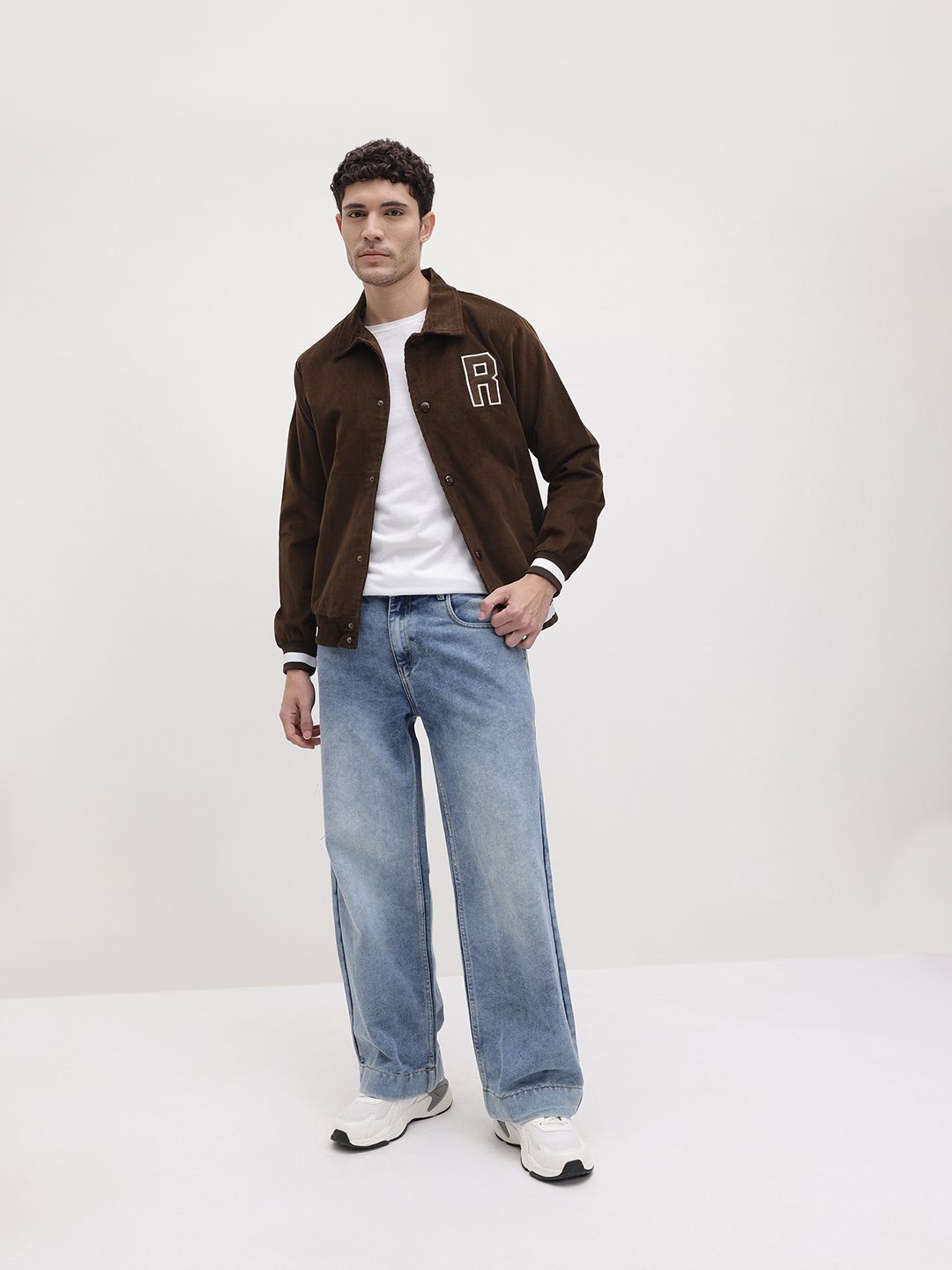 Roadster Ribbed Applique Detail Bomber Jacket