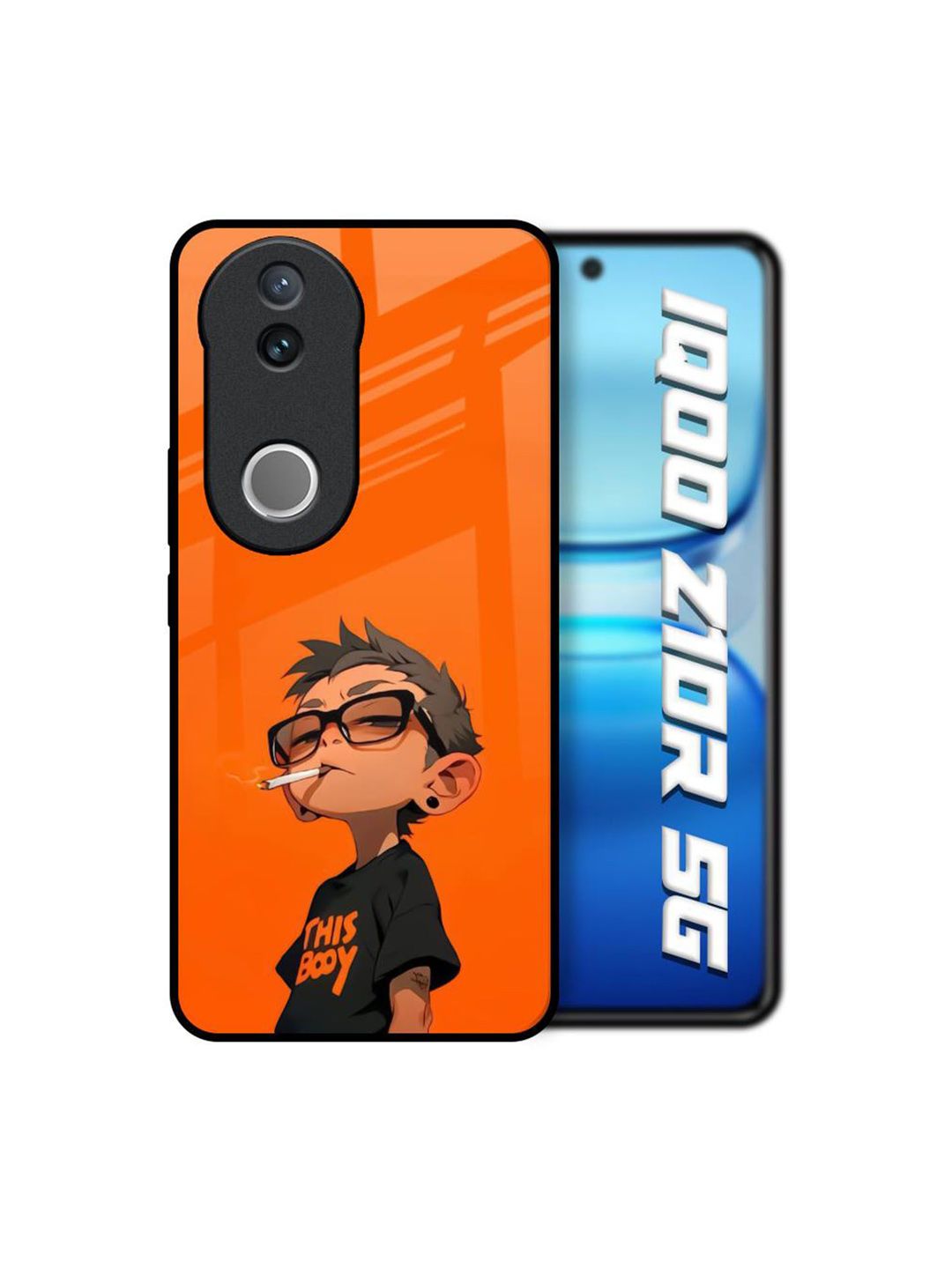 QRIOH Quirky Printed Rebel Kid Glass Case for IQOO Z10R 5G Back Case