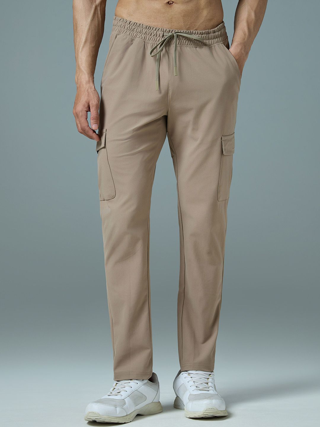 Technosport Technosport Men Relaxed Straight Leg Straight Fit Mid-Rise Cargos Trousers