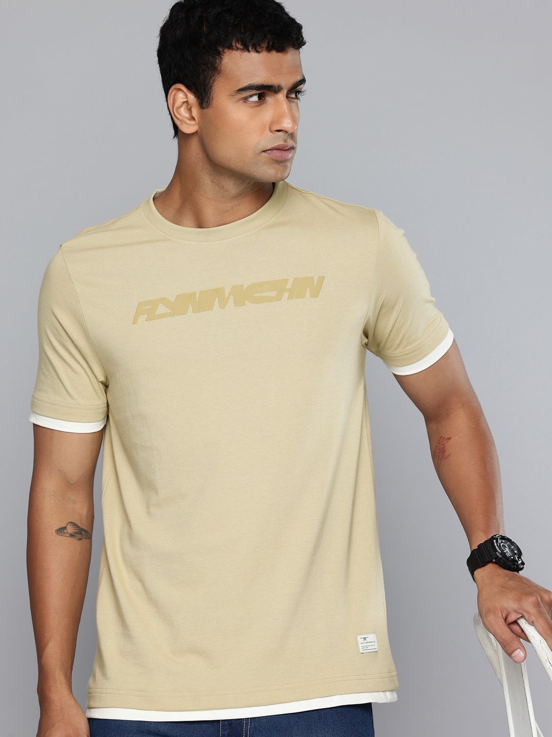 Flying Machine Brand Logo Printed T-shirt