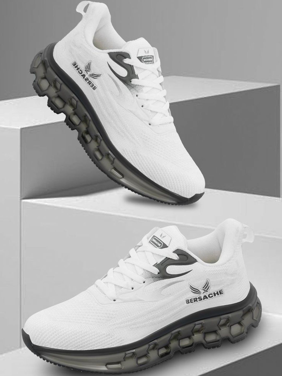 BERSACHE Men White Mesh With Phylon Sole Casual Sneaker shoe