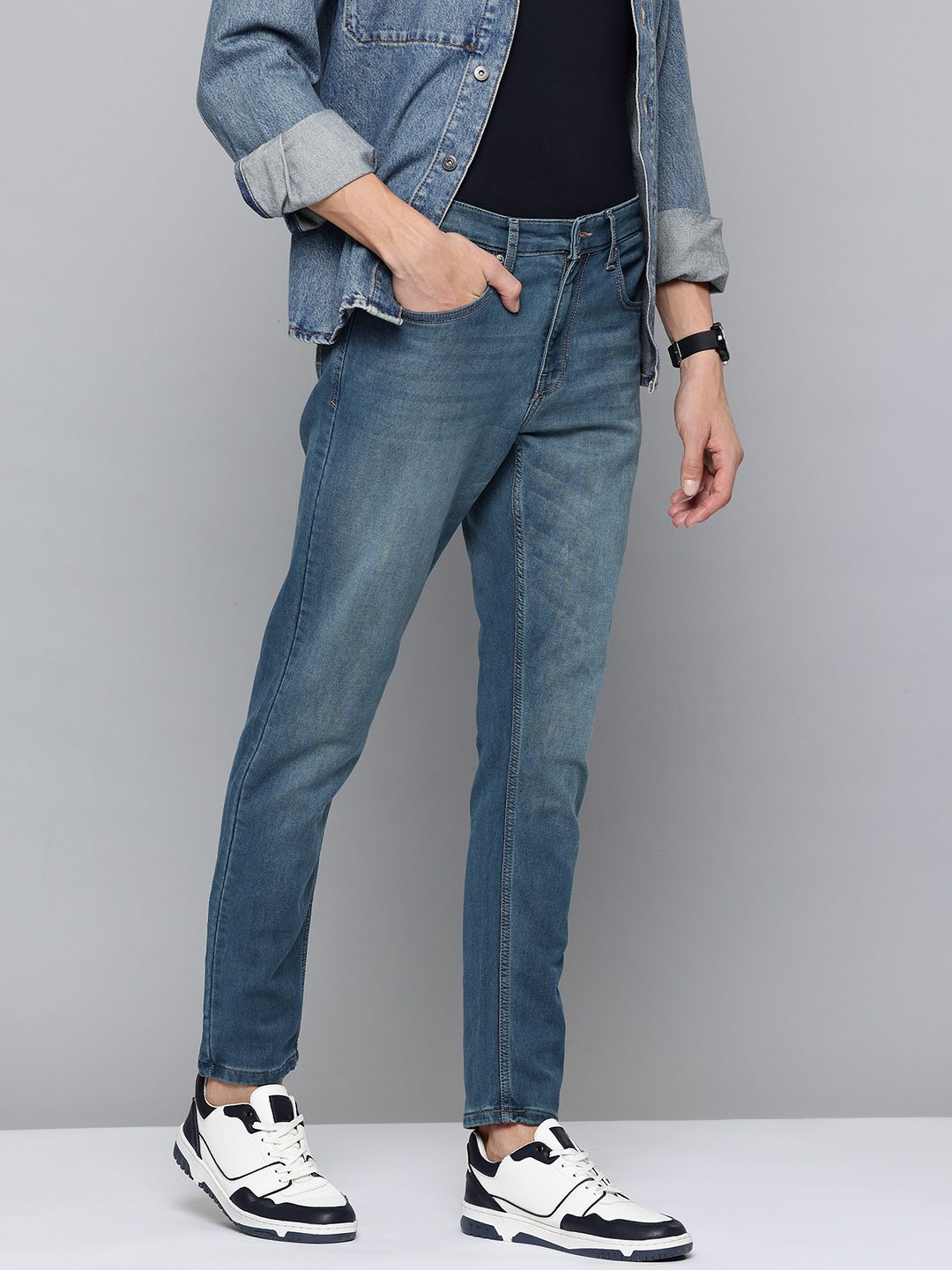 Flying Machine Men Light Fade Mid-Rise Slim Fit Stretchable Jeans