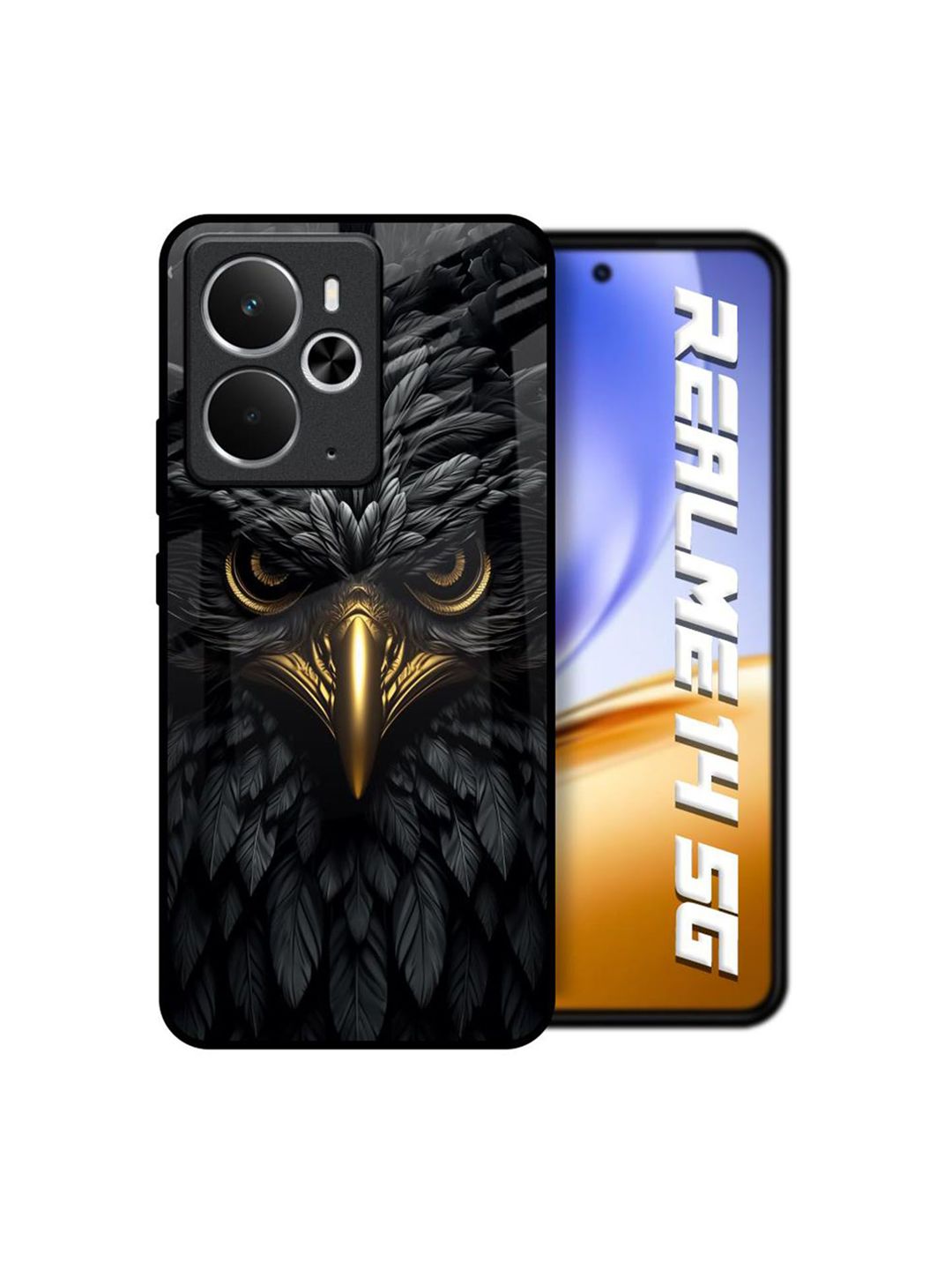 QRIOH Scary Eagle Eye Printed Silicone Realme 14 5G Back Case