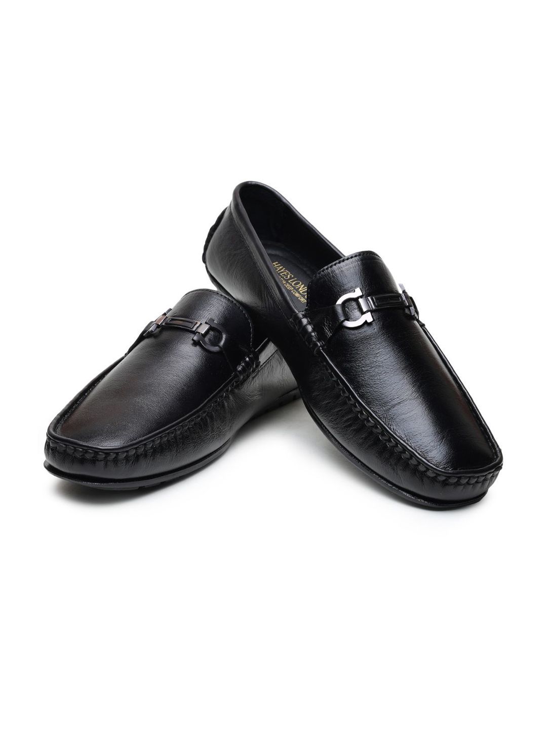 Hayes London Men Black Formal Driving Shoes