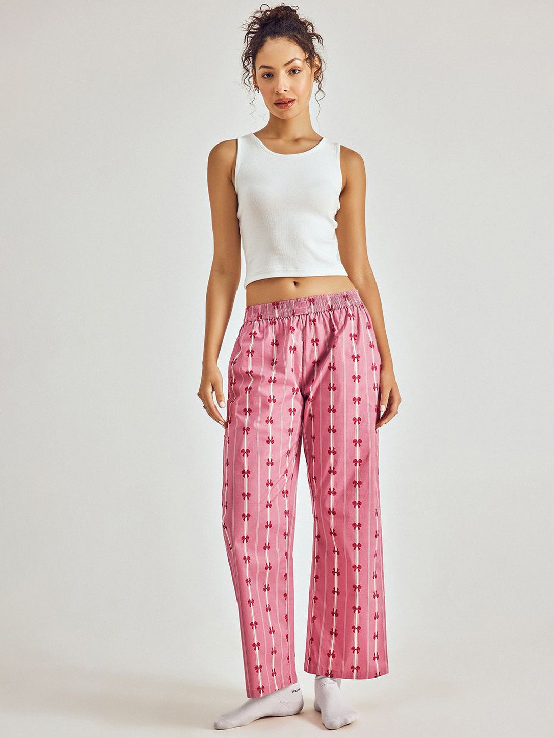 Pepe Jeans Women Printed Mid Rise Cotton Lounge Pant