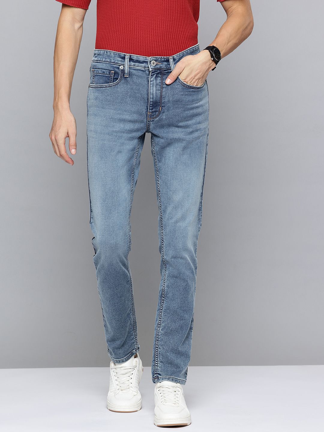 Flying Machine Flying Machine Men Light Fade Mid-Rise Slim Fit Stretchable Jeans