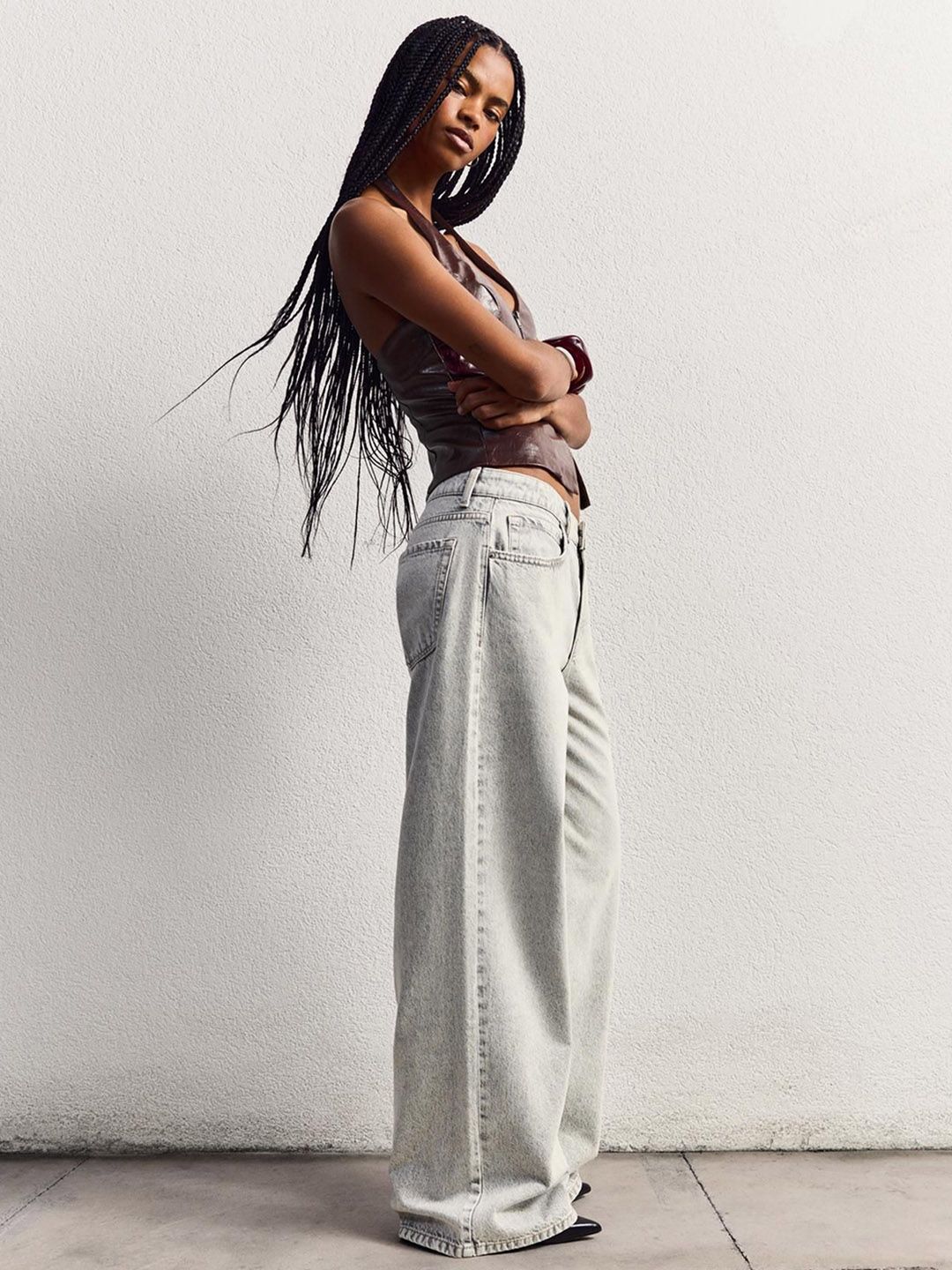 Bershka Wide-Leg Jeans deal from myntra Bershka Wide-Leg Jeans deal from myntra