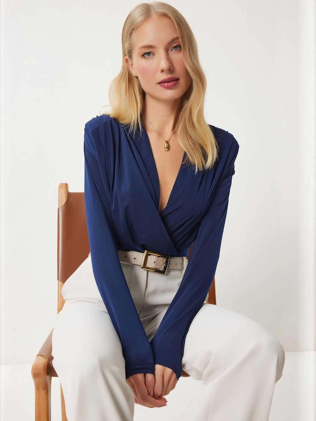 Buy Happiness istanbul Women V-Neck Regular Wrap Tops - Tops for
