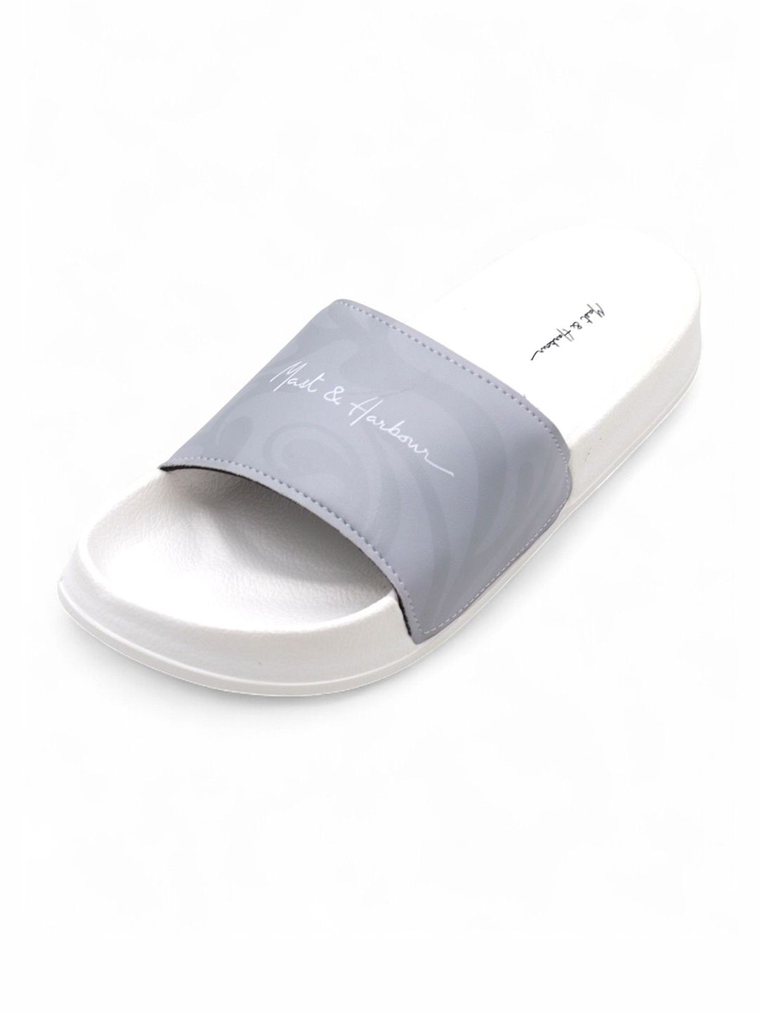 Mast & Harbour Men Printed Cushioned Footbed & Anti-Slip Sole Sliders
