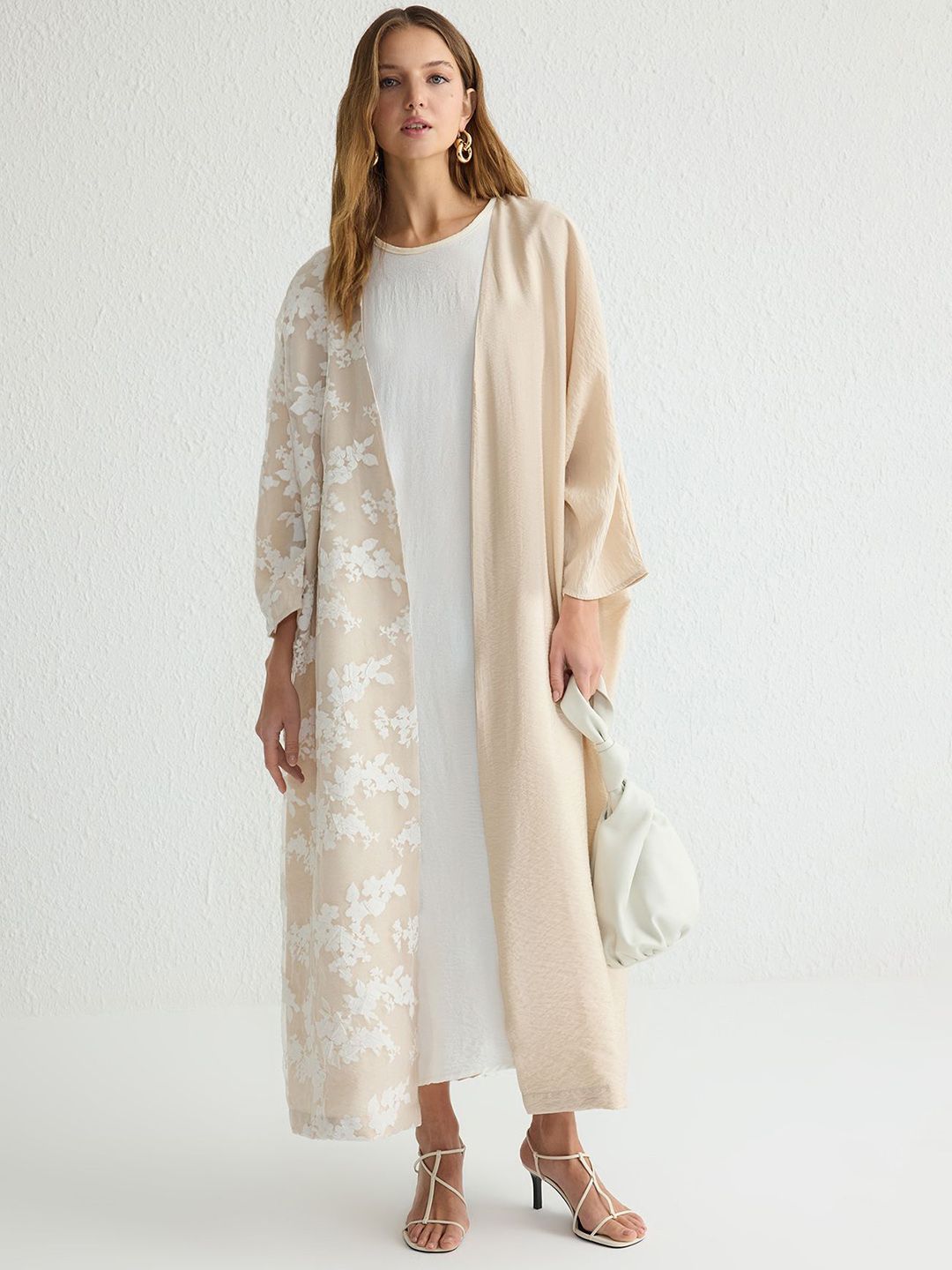 Trendyol Floral Printed Longline Open Front Shrug