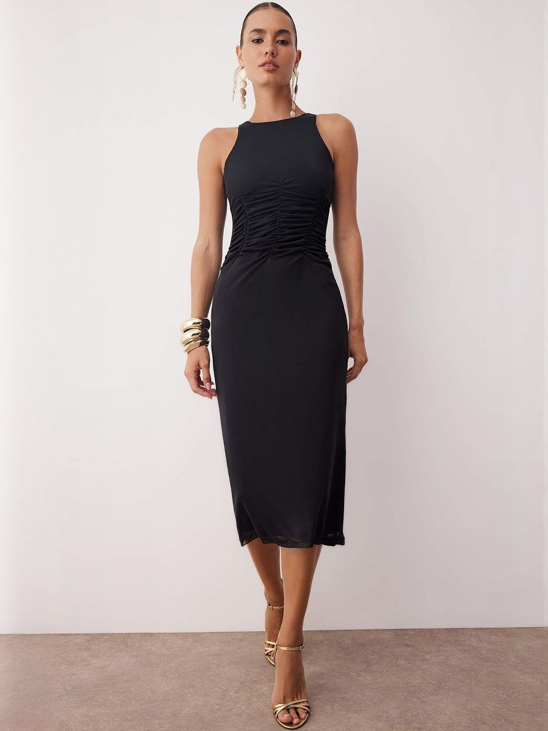 Trendyol Women Sleeveless Sheath Midi Dress