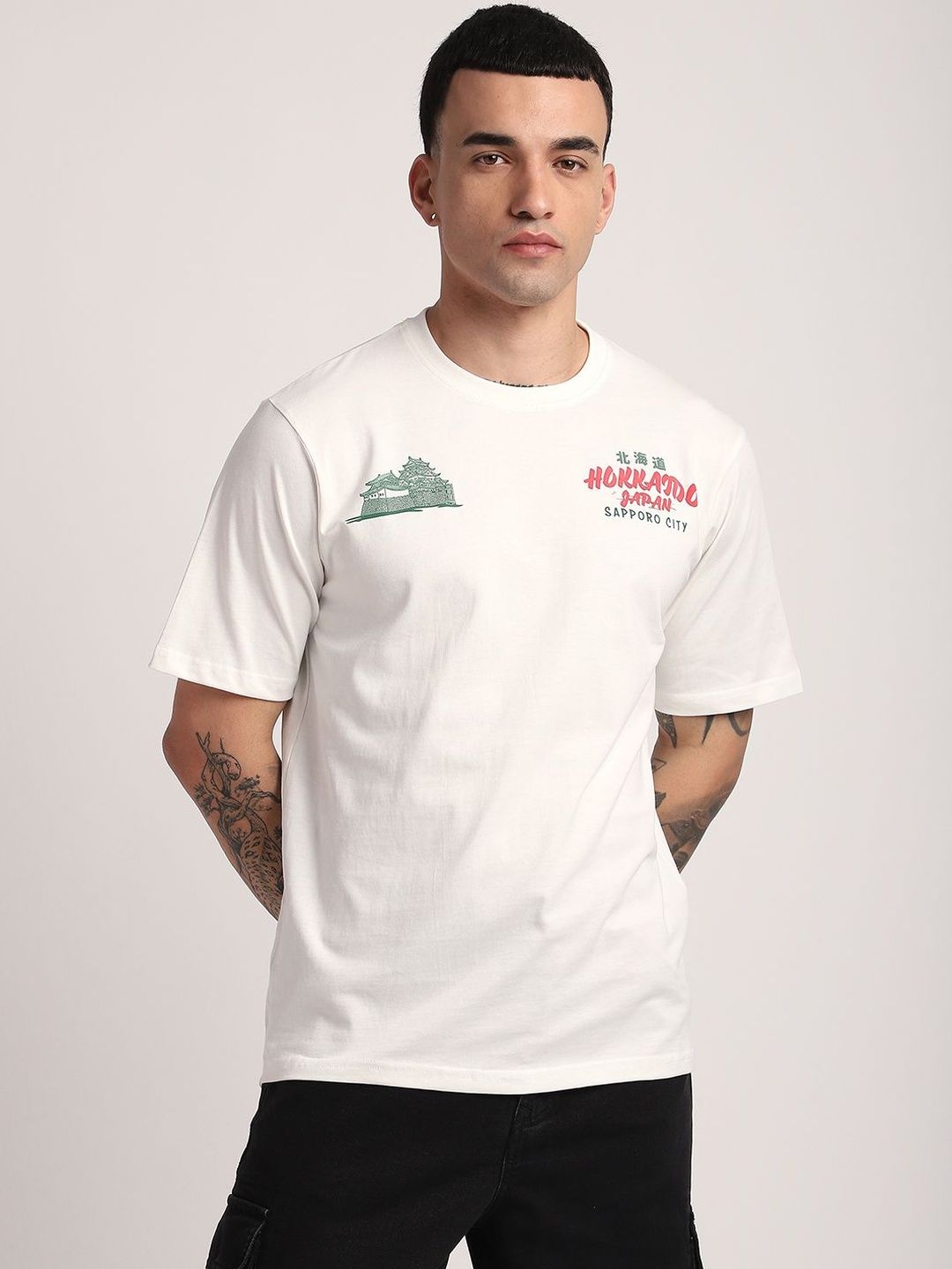 R&B Men Typography Printed Round Neck Cotton T-shirt