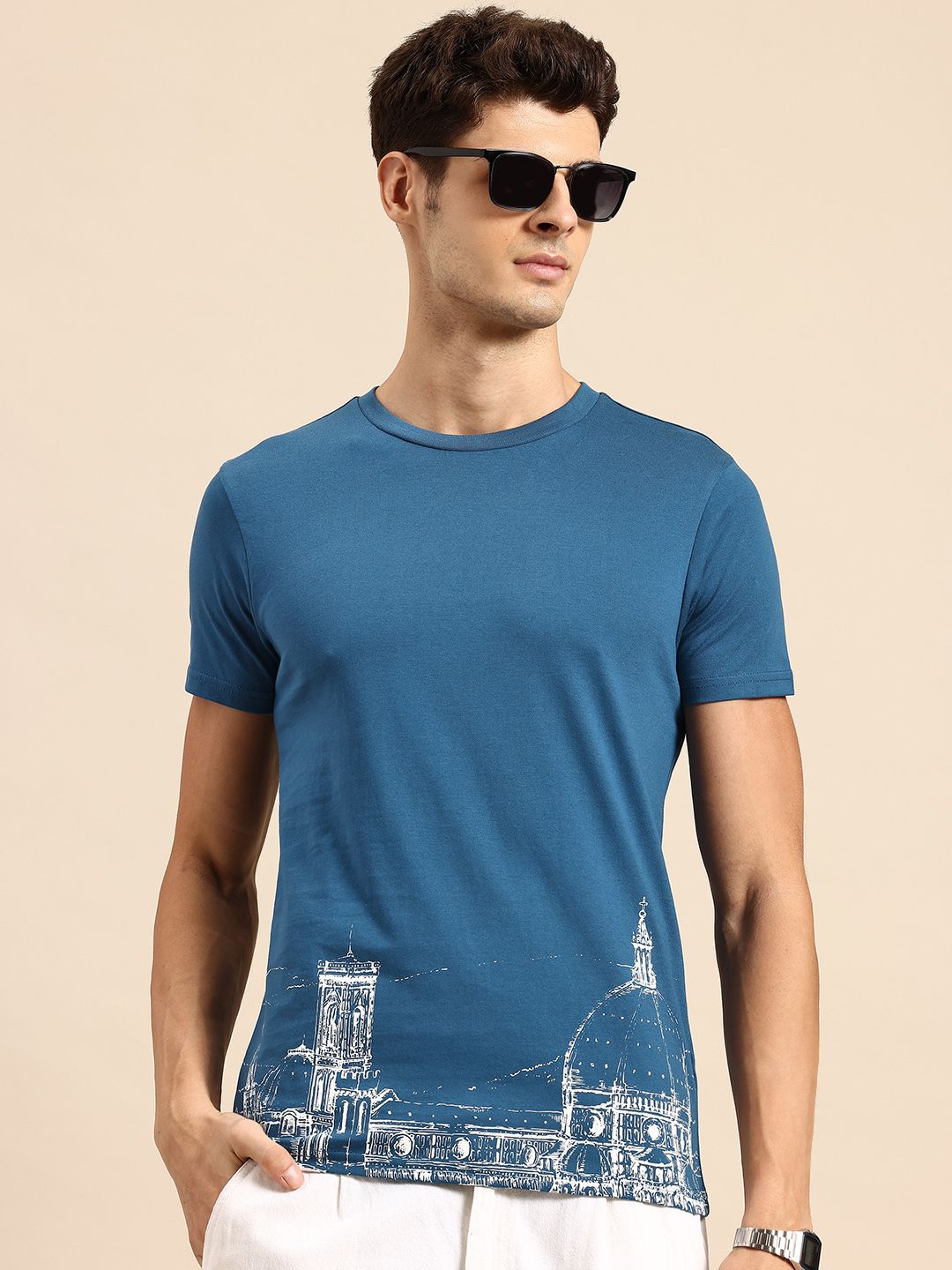United Colors of Benetton Men Placement Printed T-shirt
