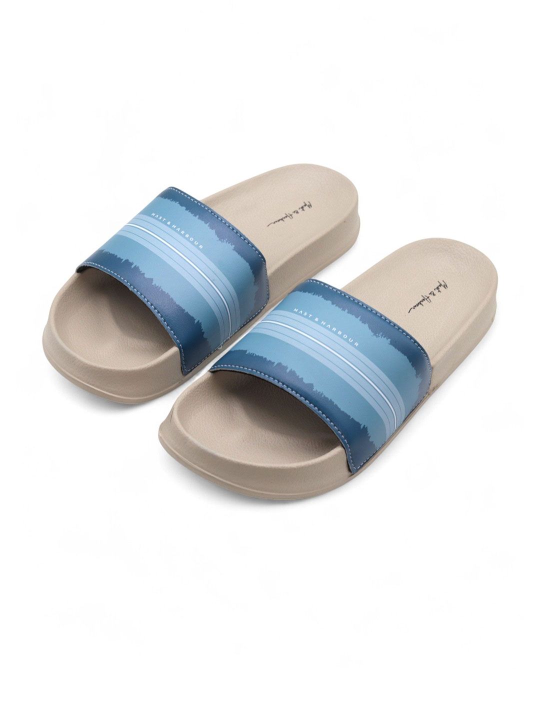 Mast & Harbour Striped Comfortable Sliders