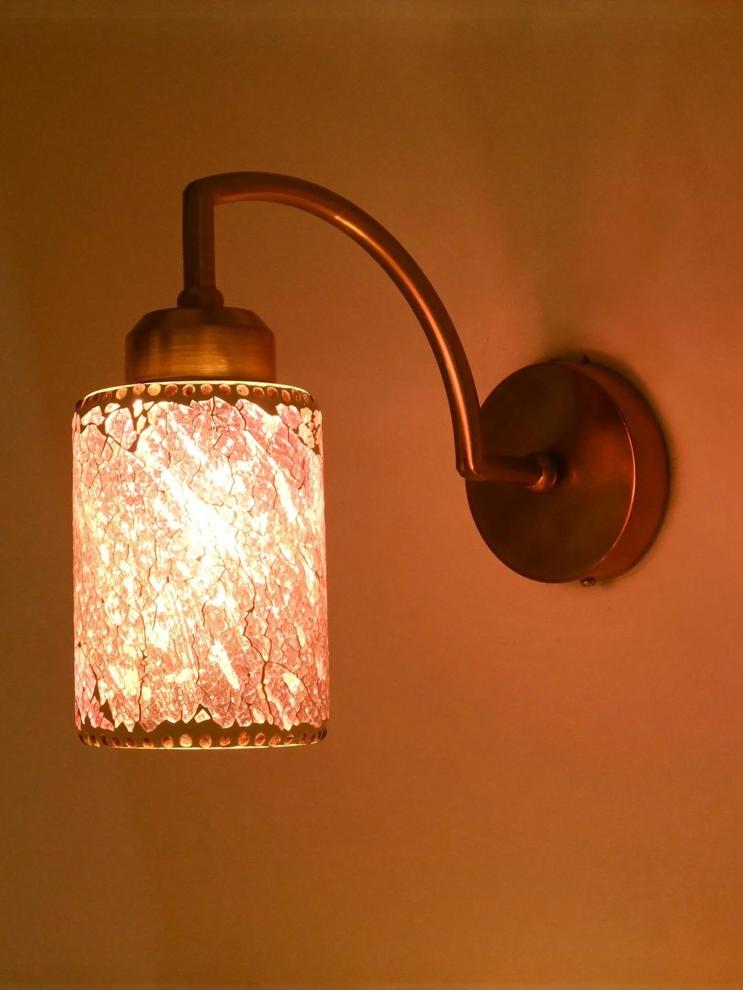 1ST TIME Pink Printed Glass Traditional Cylinder Wall Lamps Wall Lamps