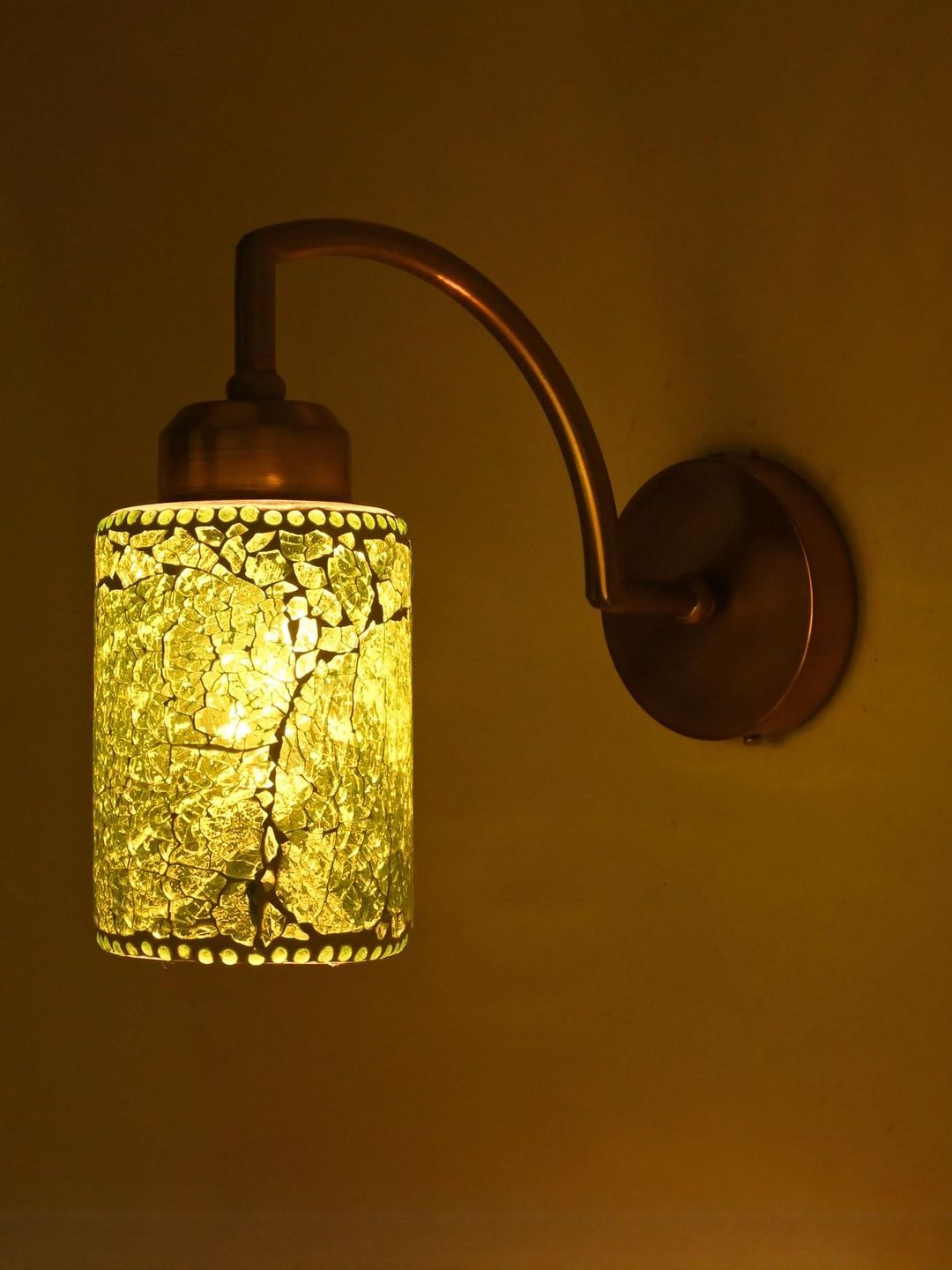 1ST TIME Green Printed Glass Traditional Cylinder Wall Lamps Wall Lamps