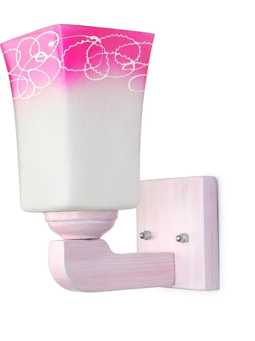 1ST TIME Pink & White Solid Glass Traditional Cylinder Wall Lamps Wall Lamps