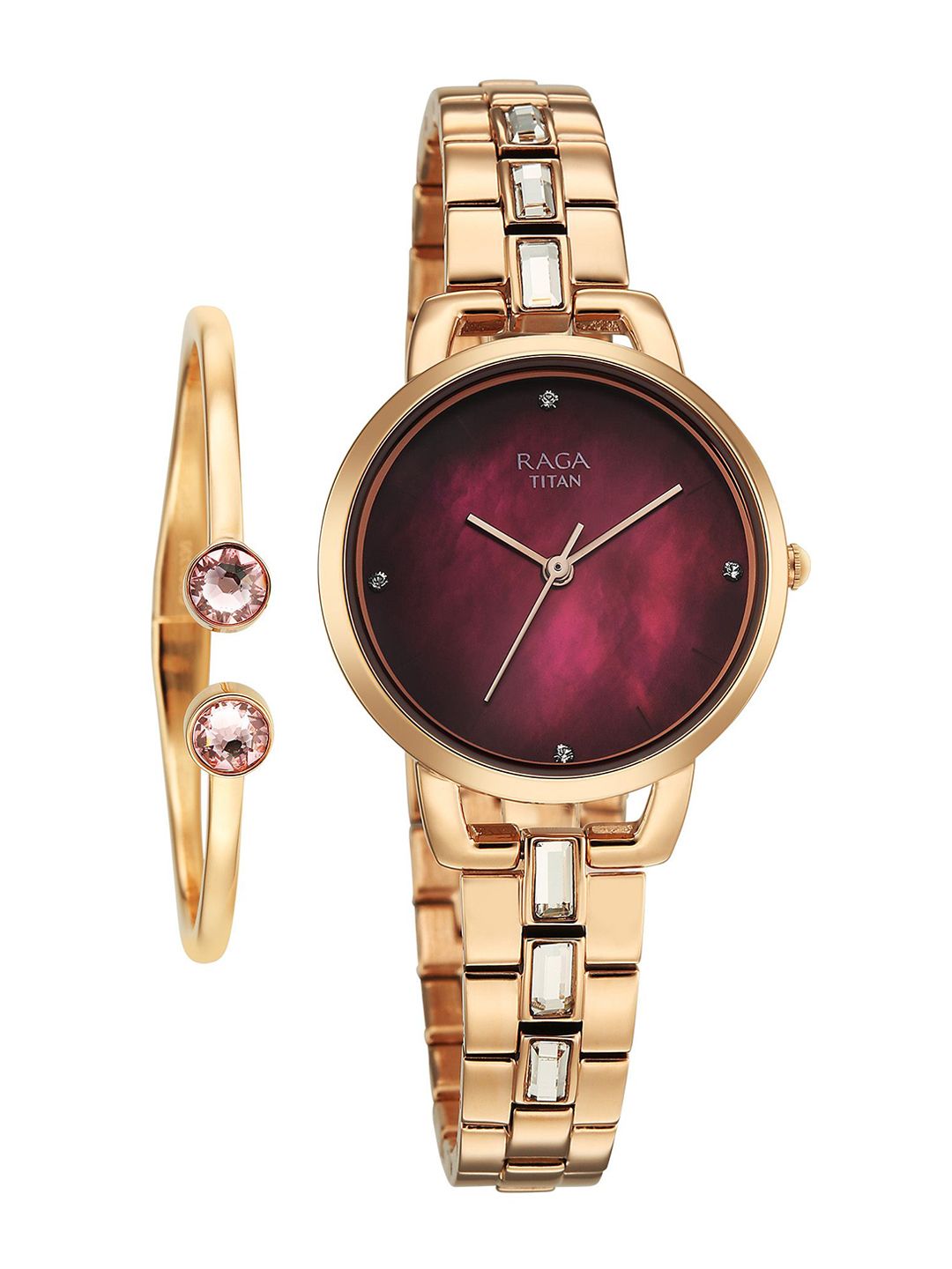 Glimmers Quartz Dial Bracelet Style Straps Analogue Watch 95327WM01F