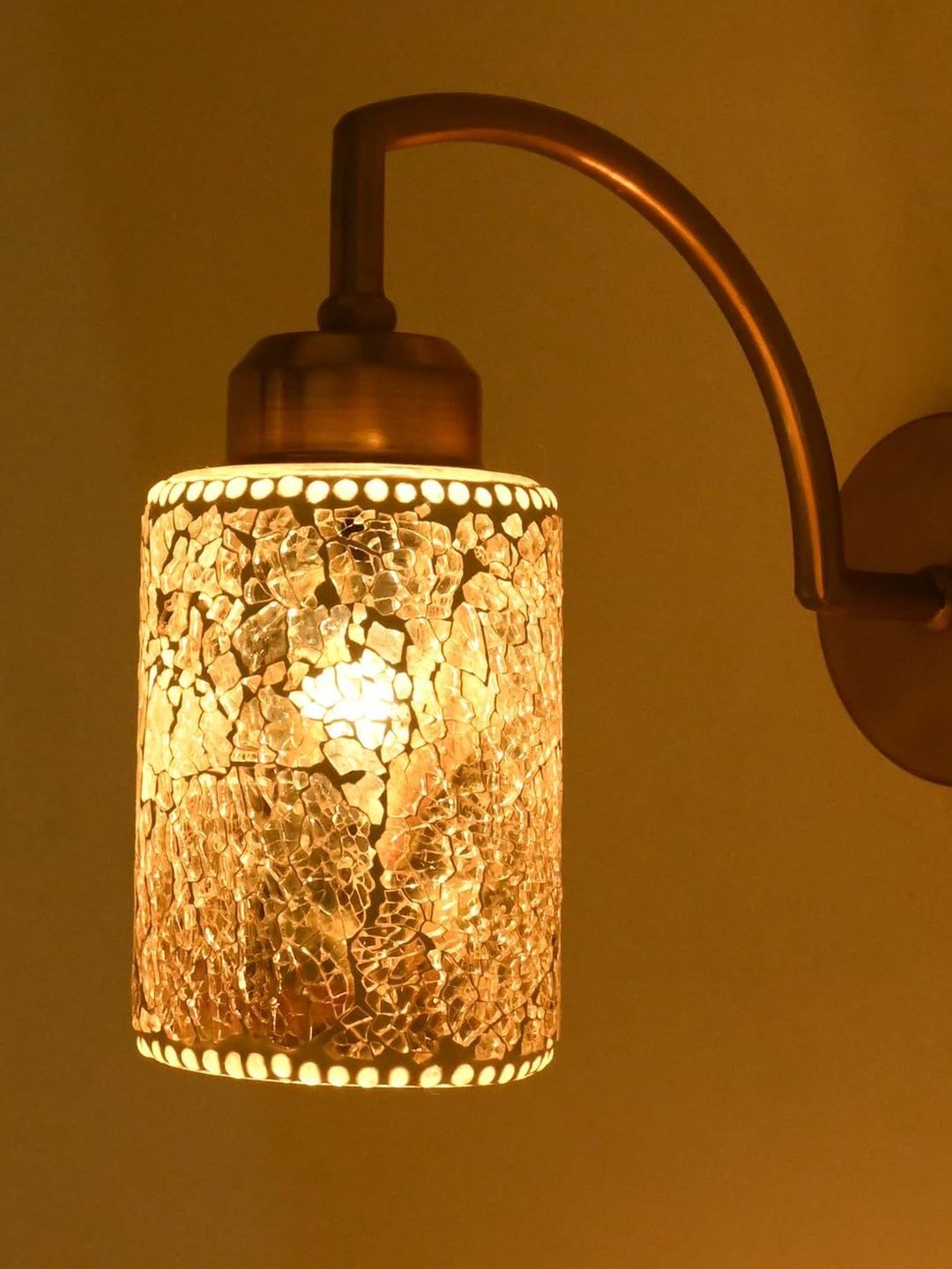 1ST TIME Blue & White Printed Glass Traditional Cylinder Wall Lamps Wall Lamps