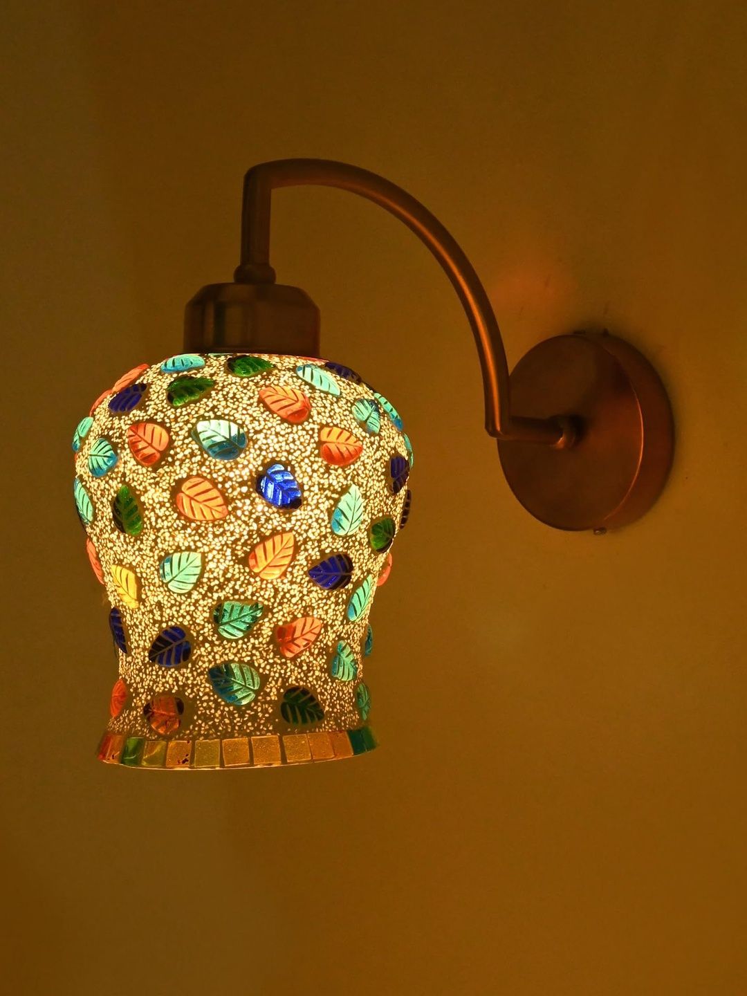 1ST TIME Multicoloured Printed Glass Cylinder Shaped Wall Lamp