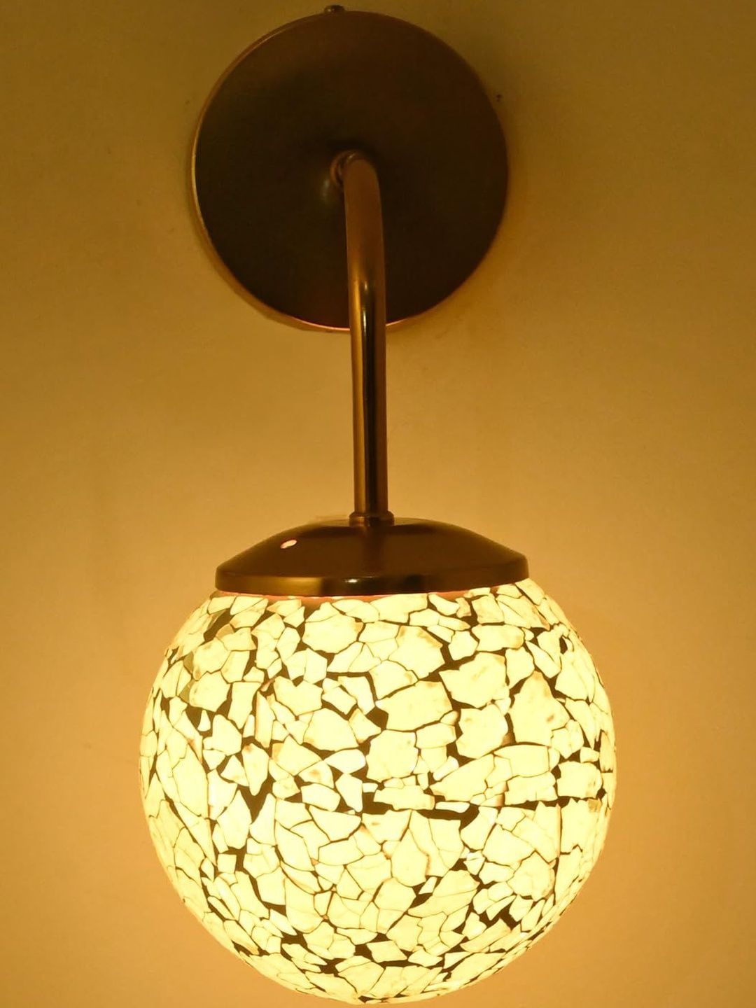 1ST TIME Green Textured Glass Spherical Shaped Wall Lamp