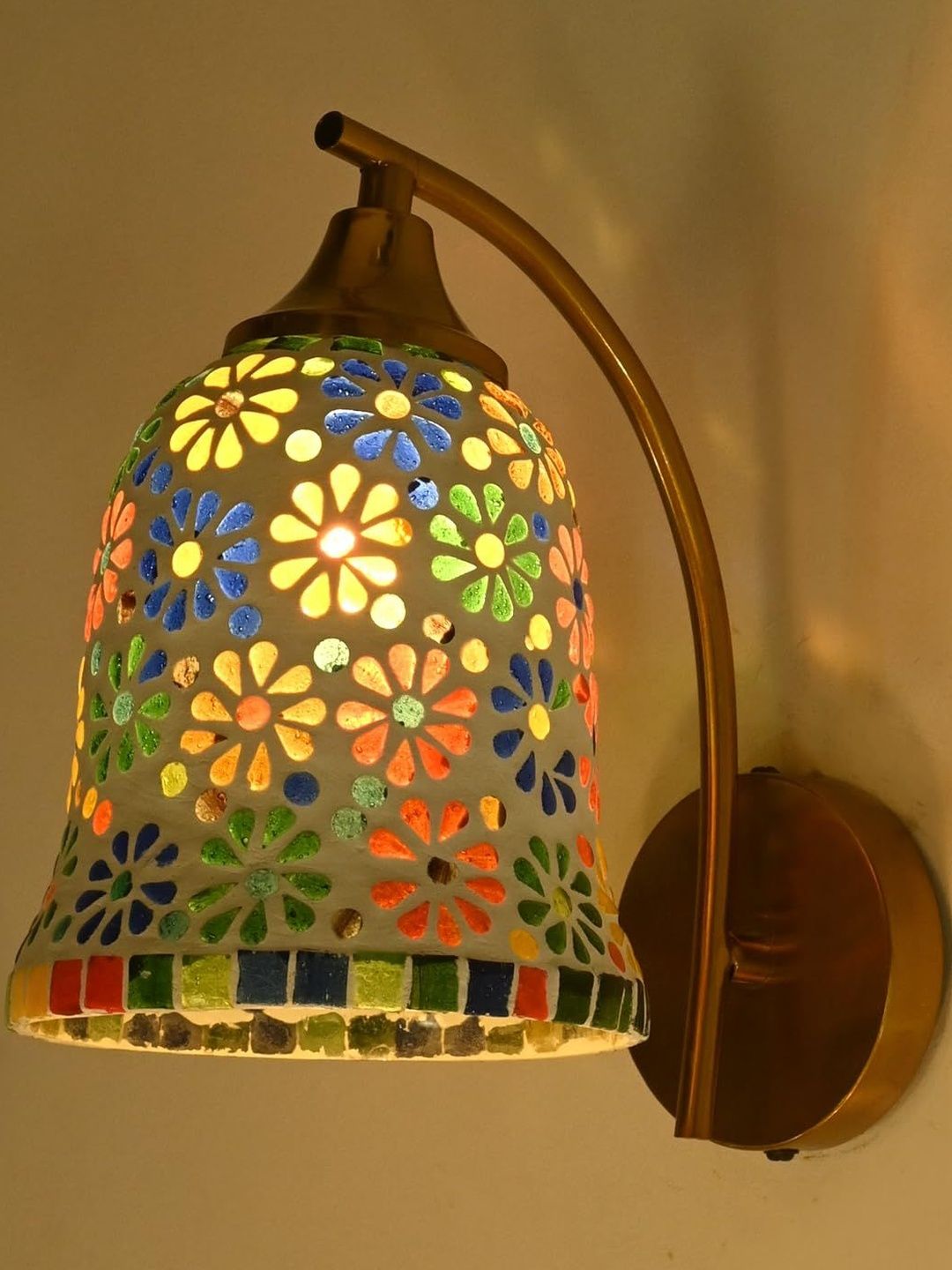 1ST TIME Multi Printed Glass Traditional Cylinder Wall Lamps Wall Lamps