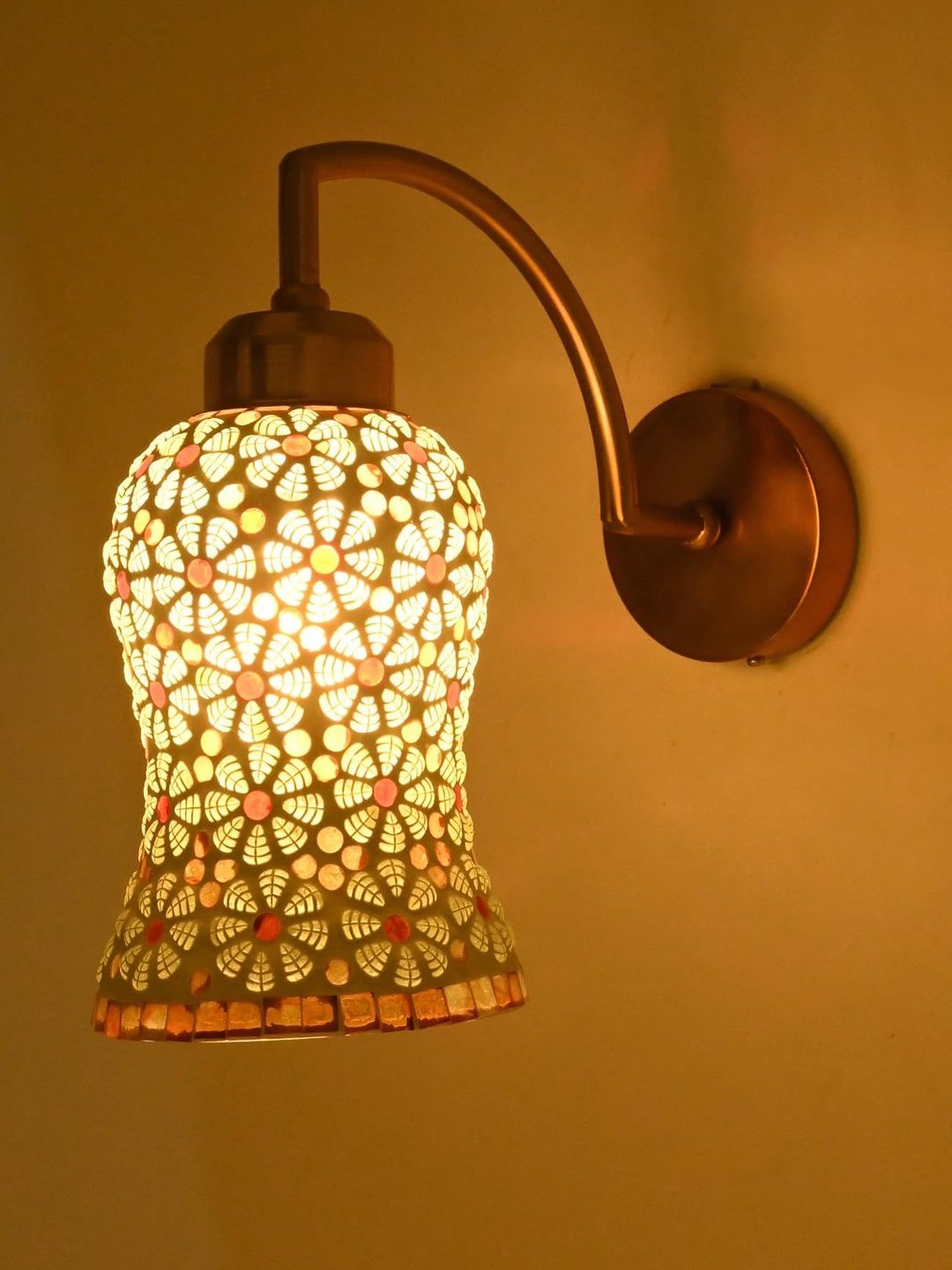 1ST TIME Multi Printed Glass Traditional Cylinder Wall Lamps