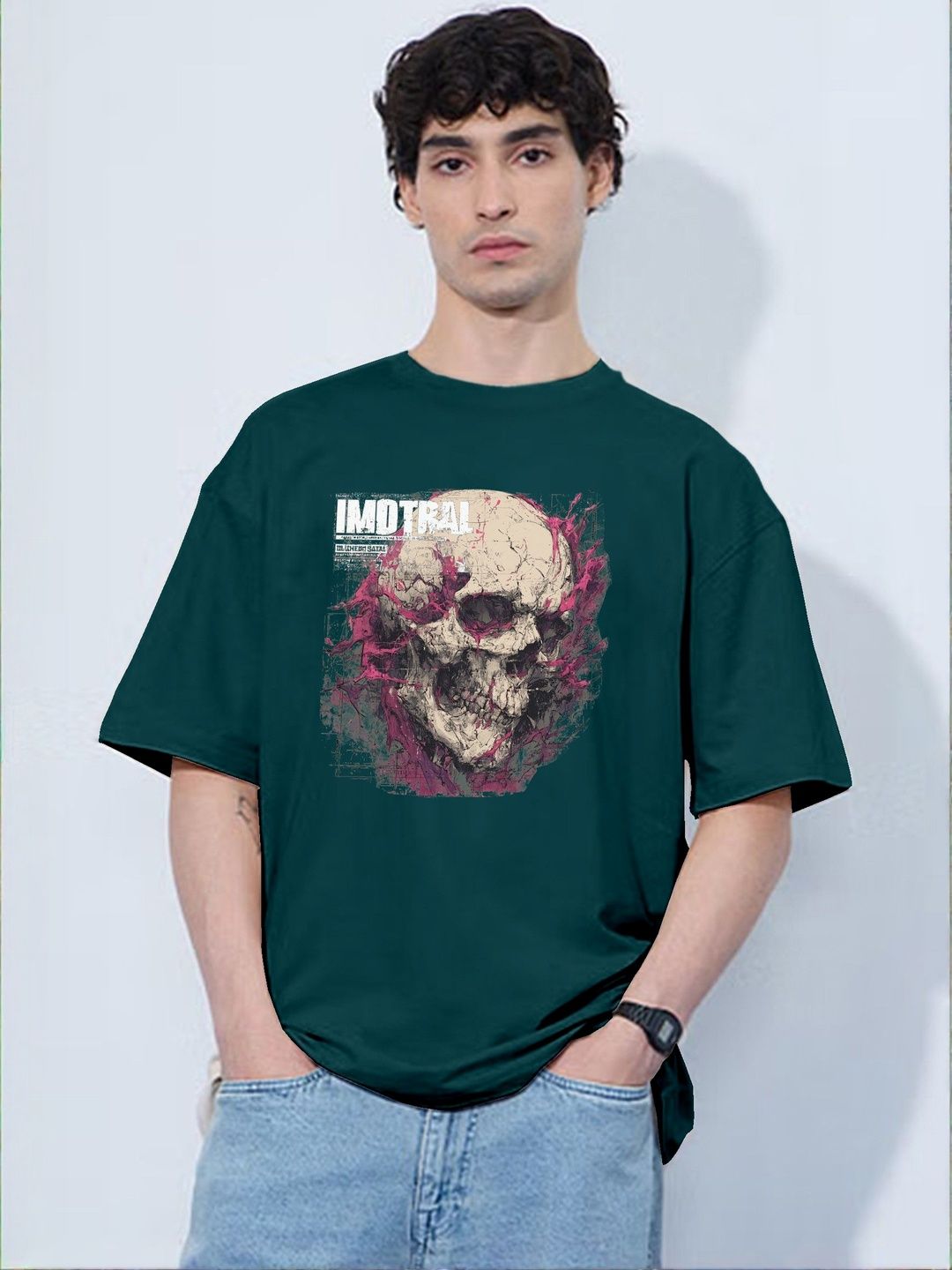 TOGS & TERRE Men Printed Drop-Shoulder Sleeves T-shirt