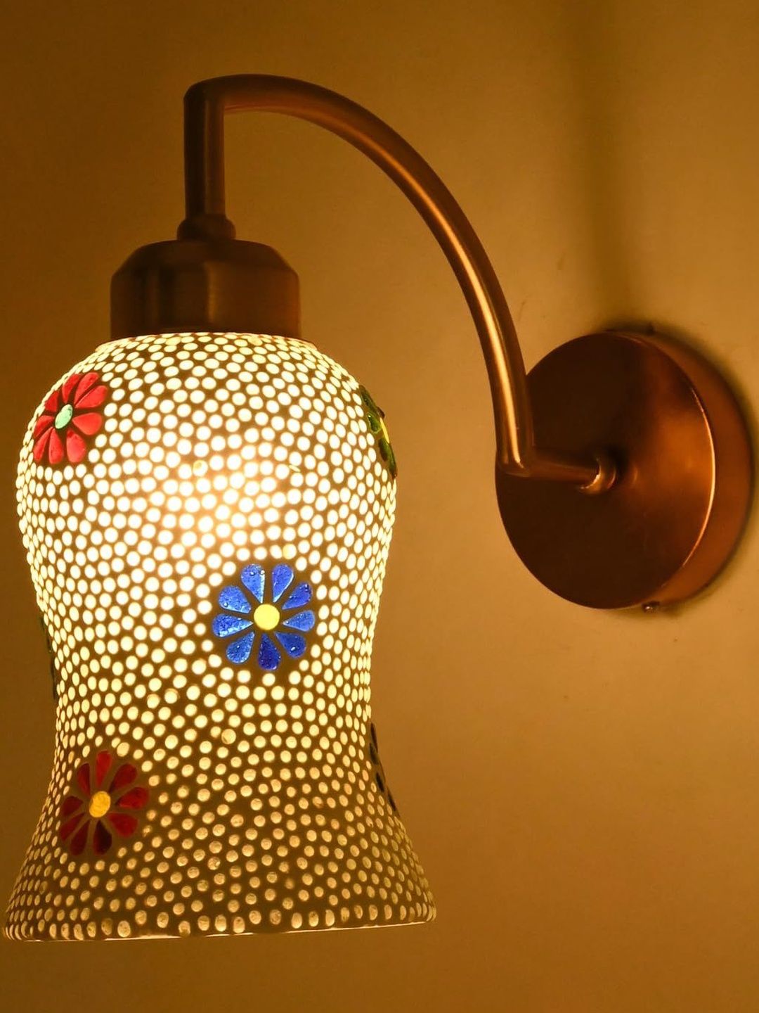 1ST TIME Multicoloured Textured Glass Wall Lamp